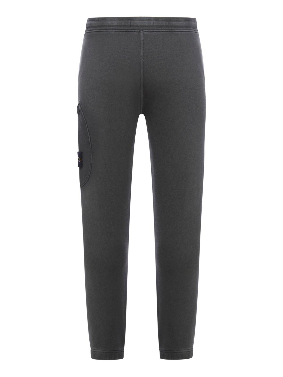 Stone Island Compass-patch Drawstring Track Pants In Grey