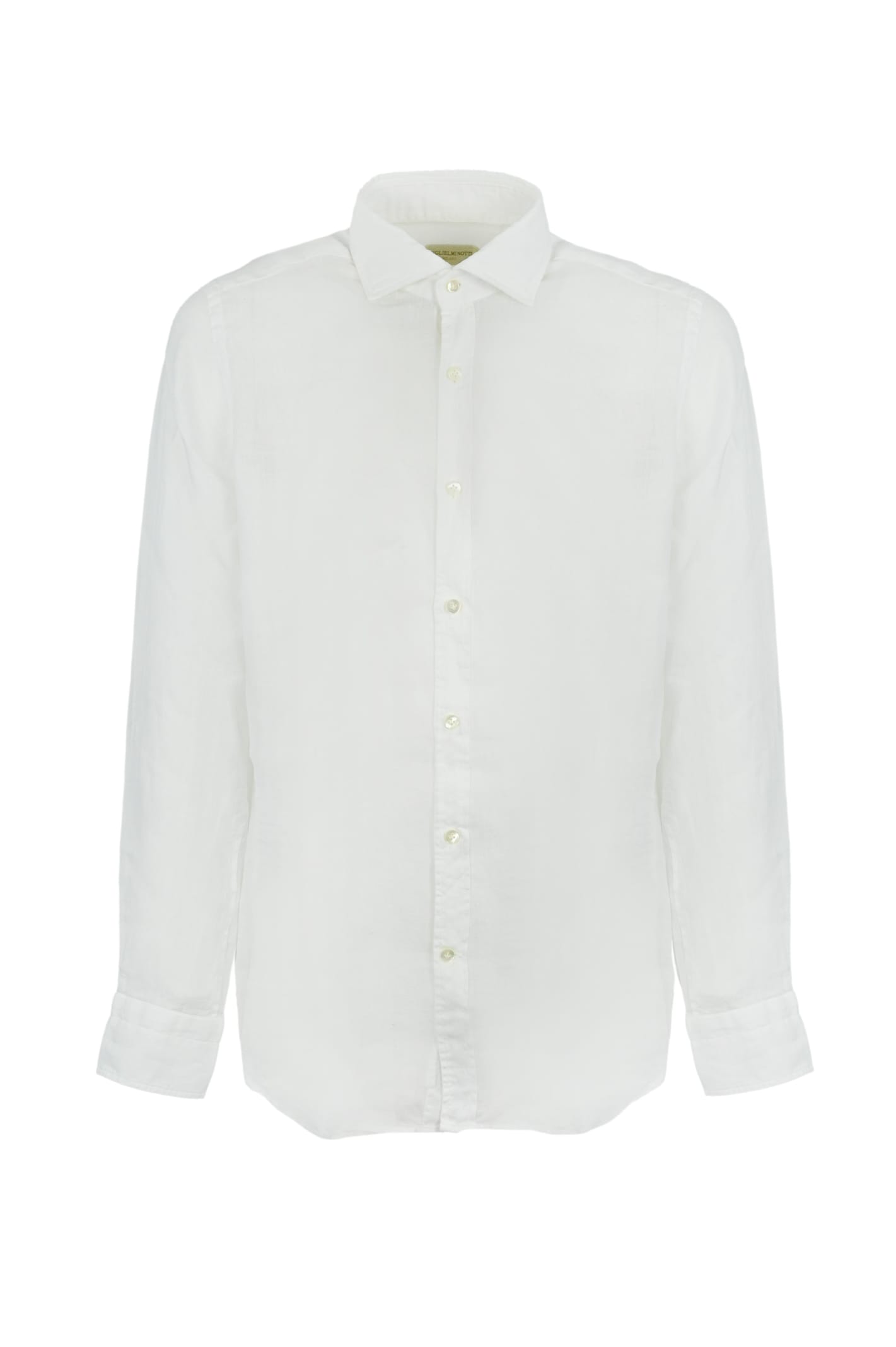 Guglielminotti Shirt In Linen With Central Closure With White Buttons