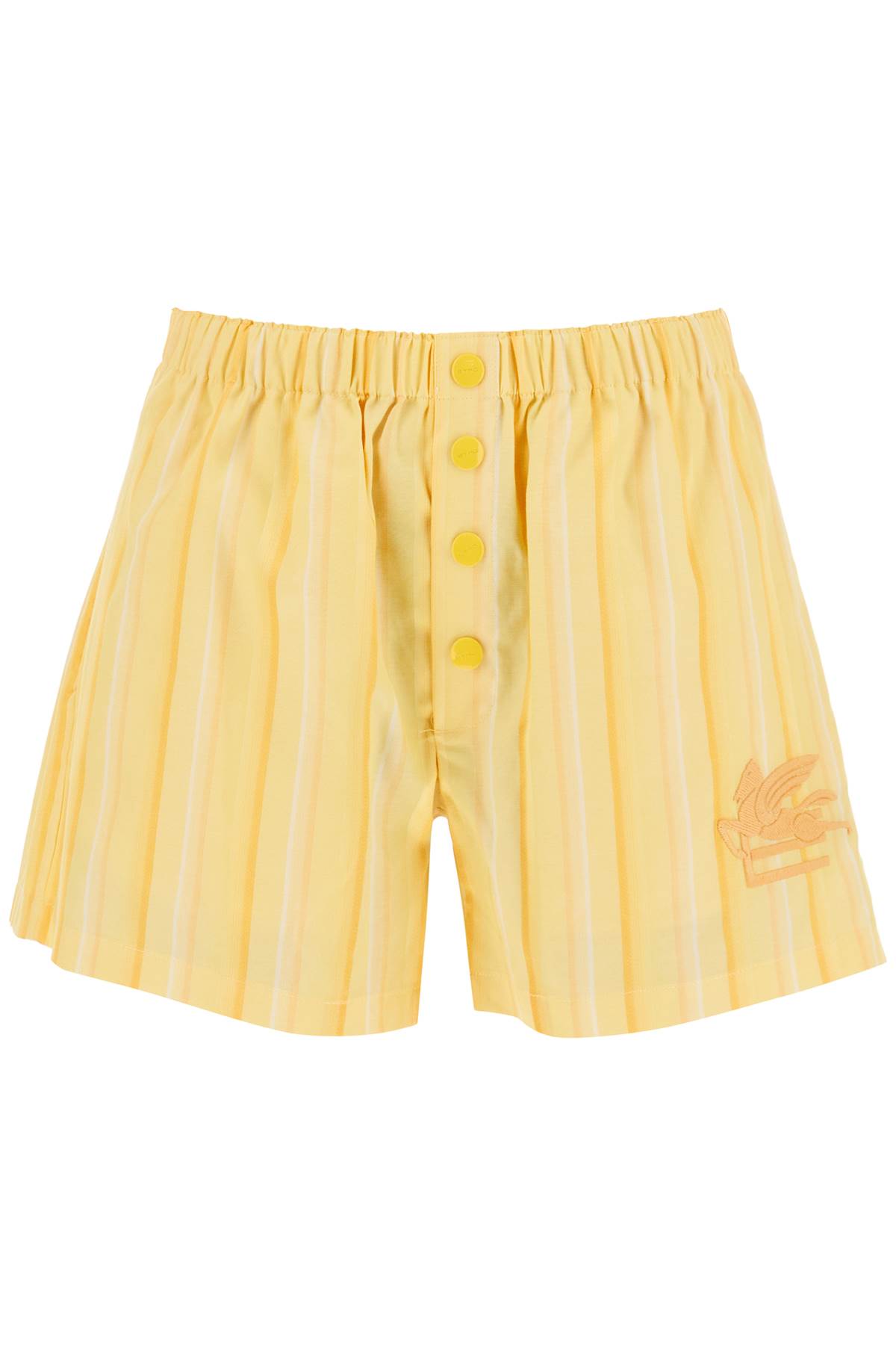 Striped Shorts With Logo Embroidery