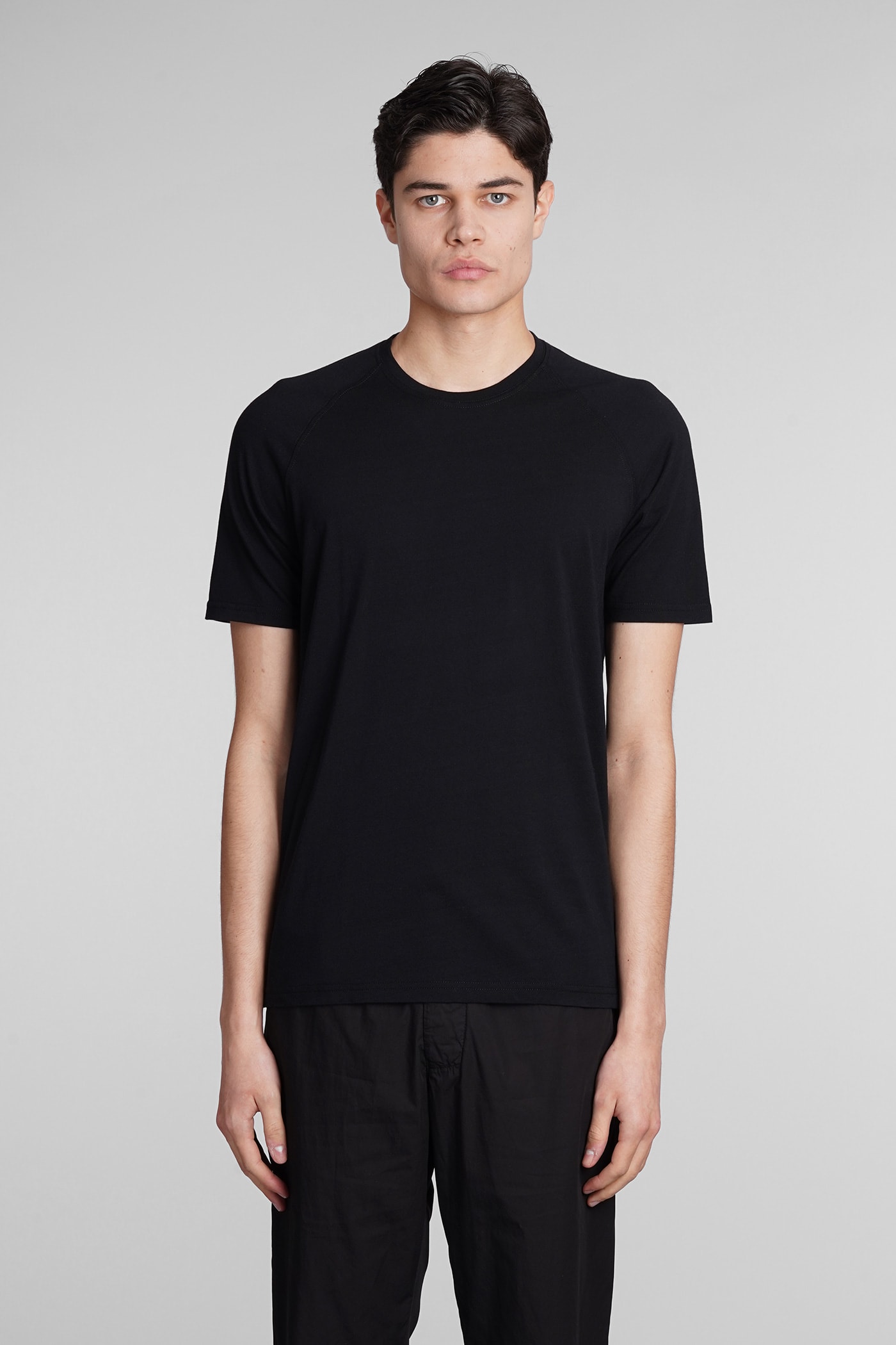 Aspesi T-shirt Ay28 T-shirt In Black Cotton In Nero