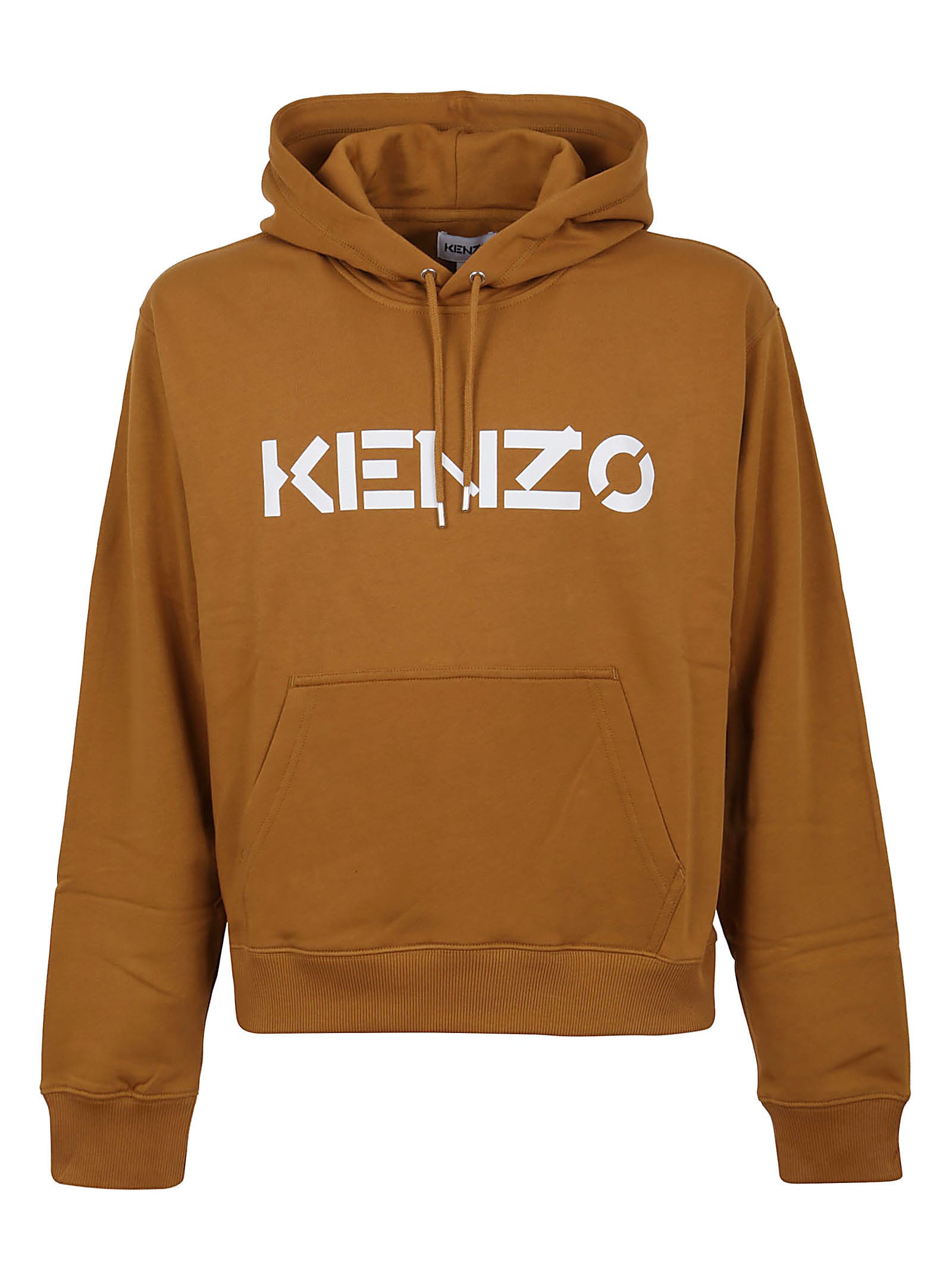 Shop Kenzo Logo Classic Hoodie In Marrone