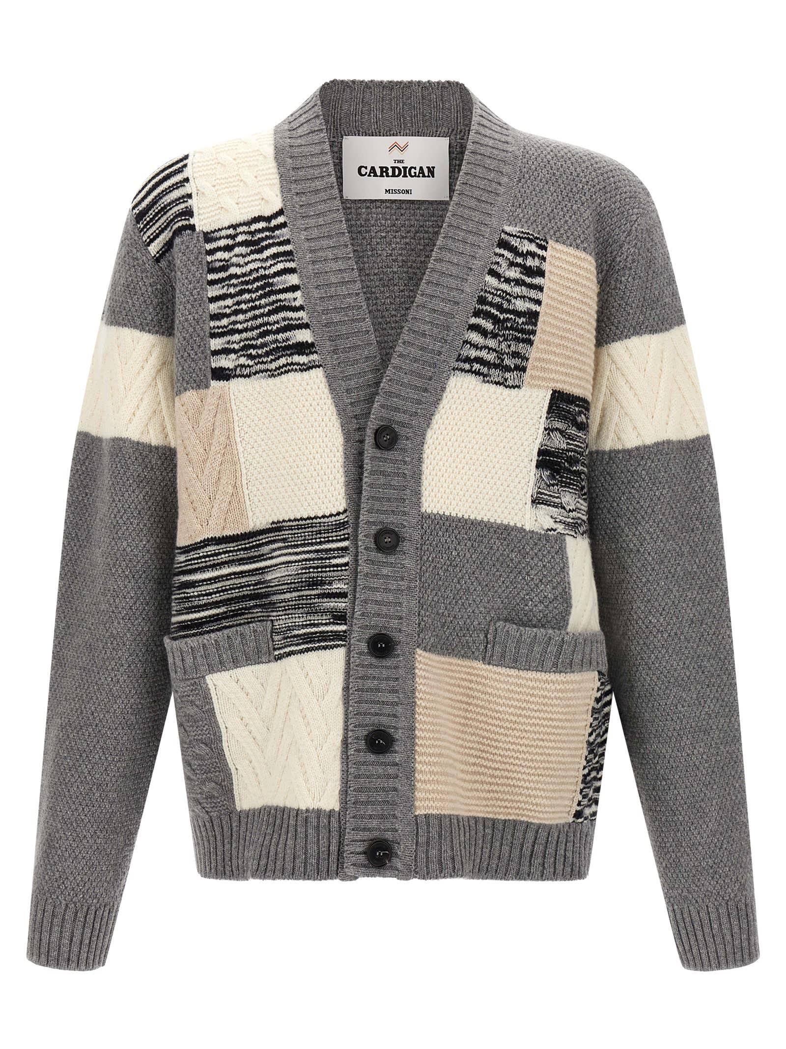 Missoni Patchwork Cardigan In Sand