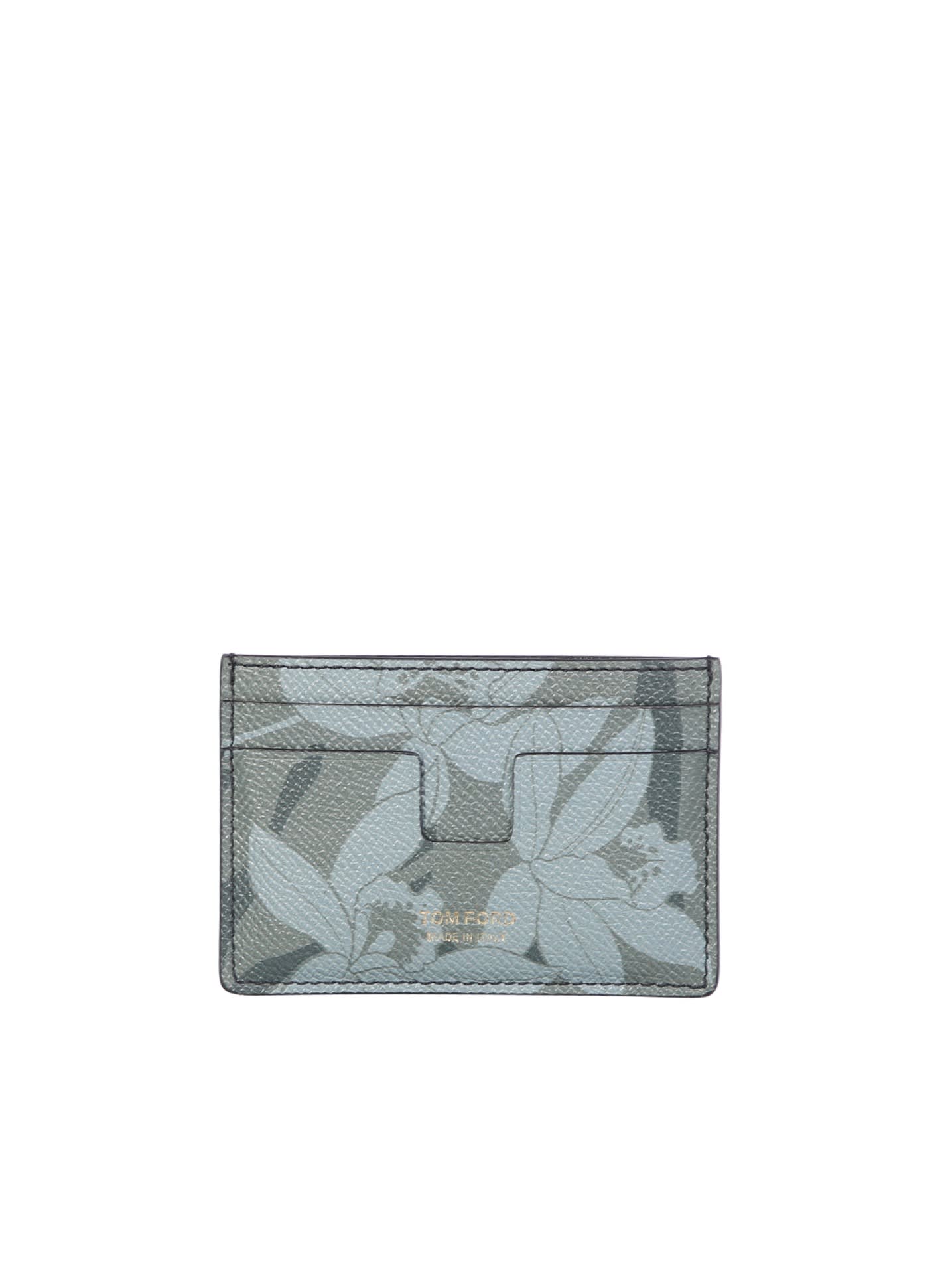 Tom Ford Orchid Cardholder In Green Camouflage Leather