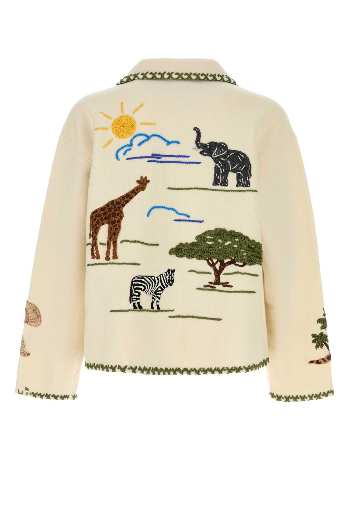 Alanui Wool Remember Me Jacket With Embroidery In Panna