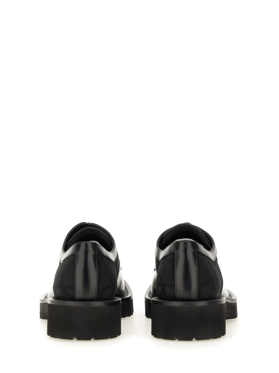Valentino Garavani Derby Toile Loafers In Black