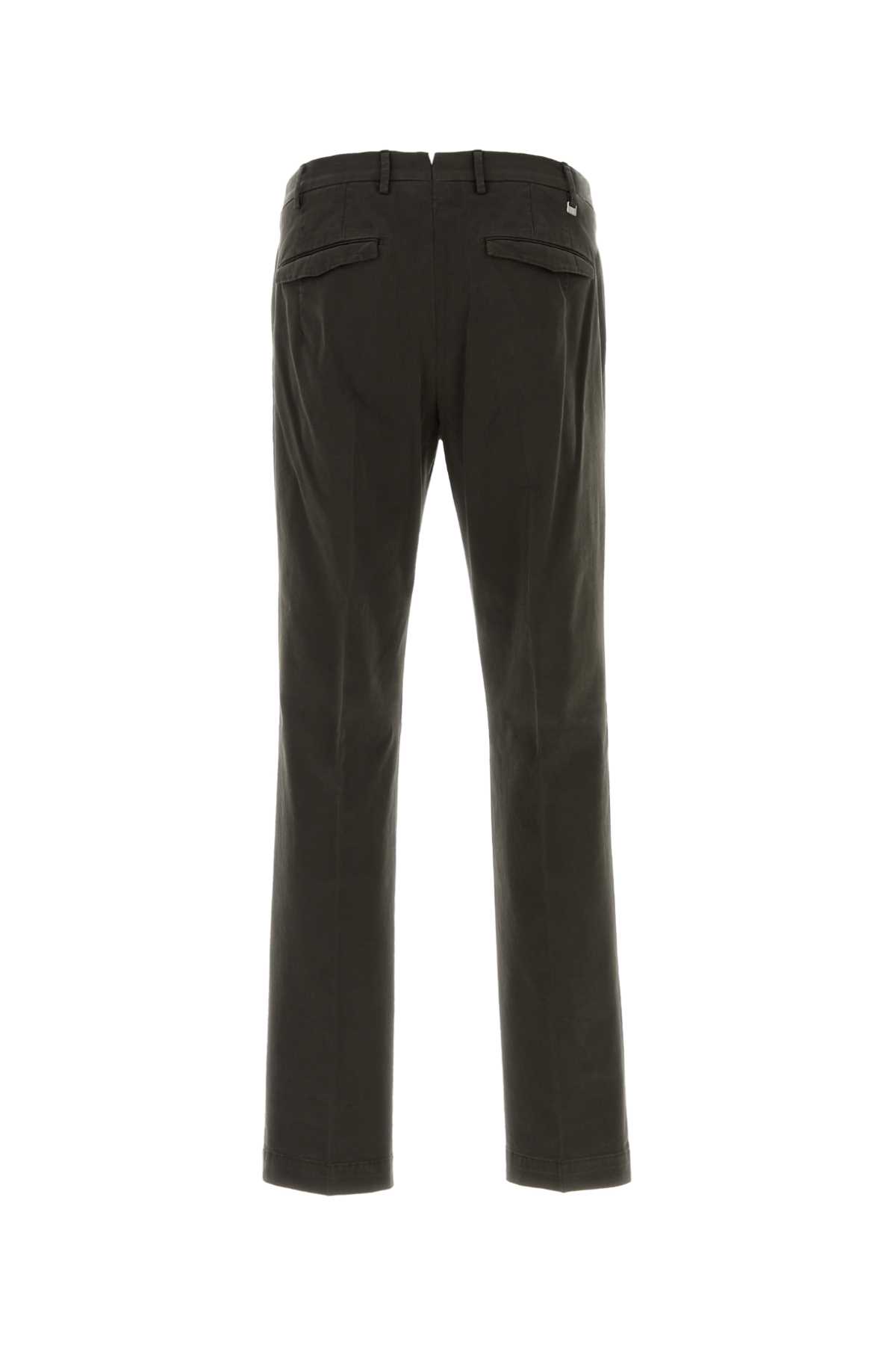 Pt Torino Charcoal Stretch Cotton Pant In Multi