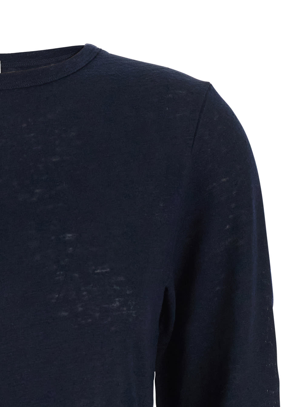 Allude Blue T-shirt With Boat Neckline And Long Sleeves In Blu