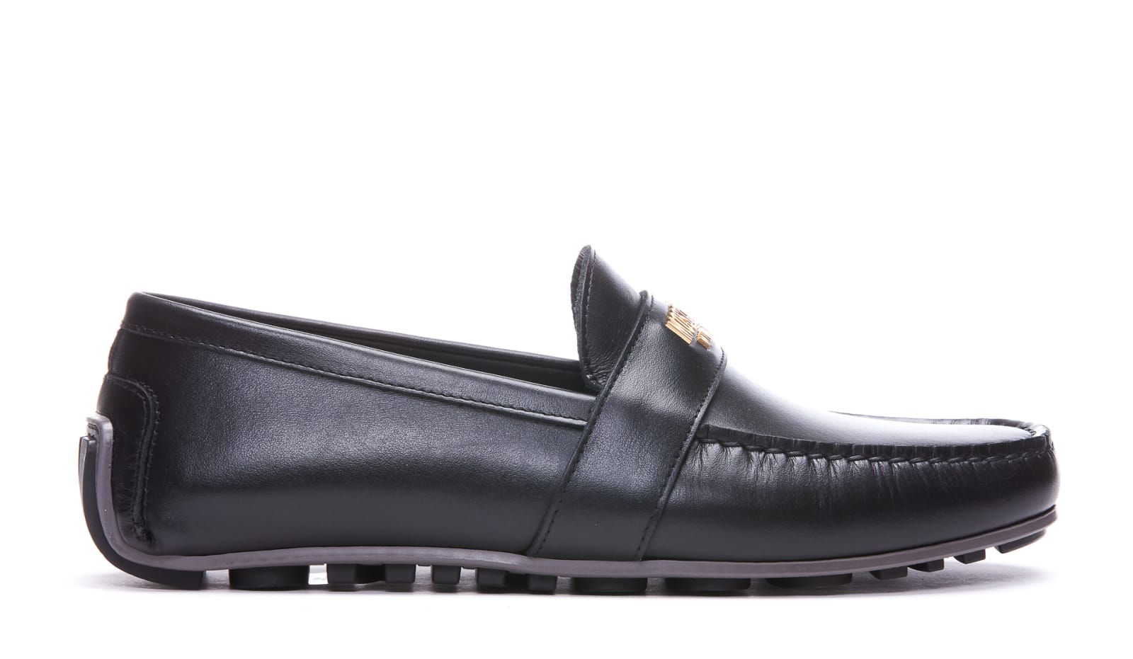 Moschino Milano Logo Loafers In Black