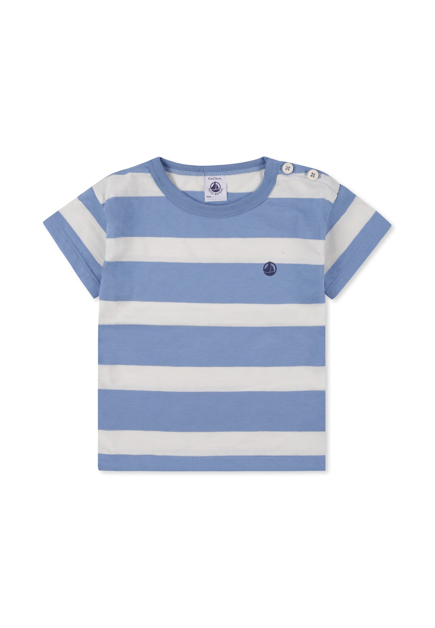 Petit Bateau Kids' Light Blue T-shirt For Baby Boy With Logo