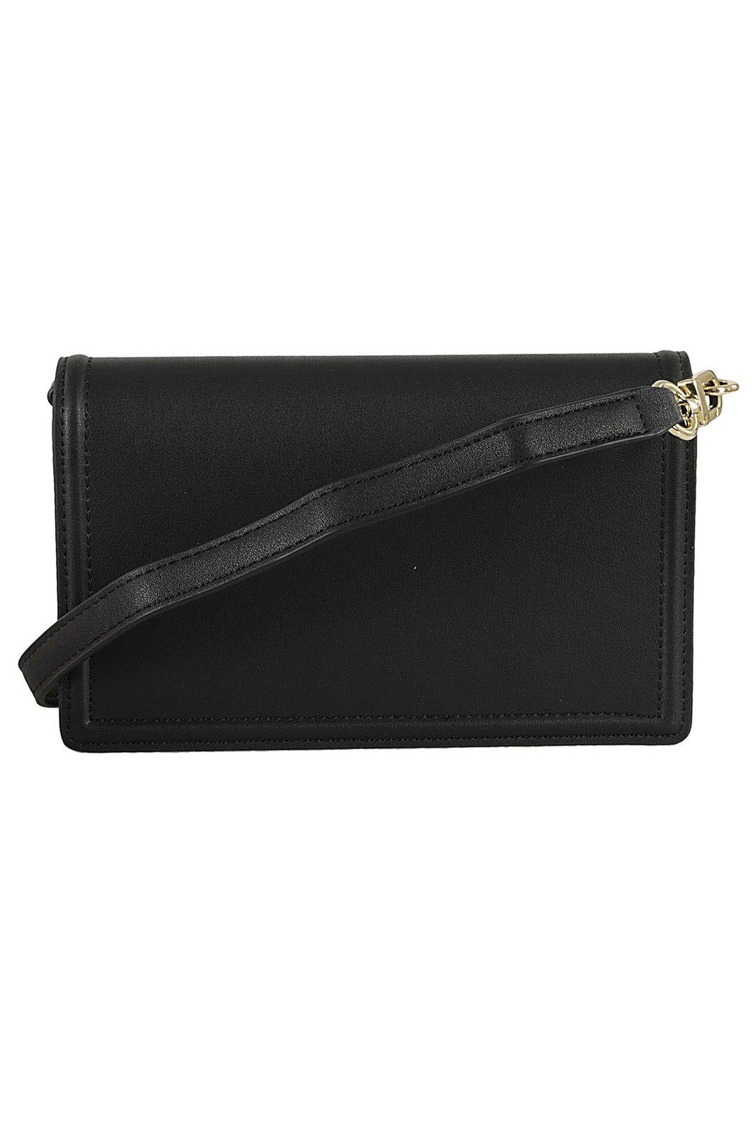 Shop Chiara Ferragni Eyelike Foldover Crossbody Bag In Black