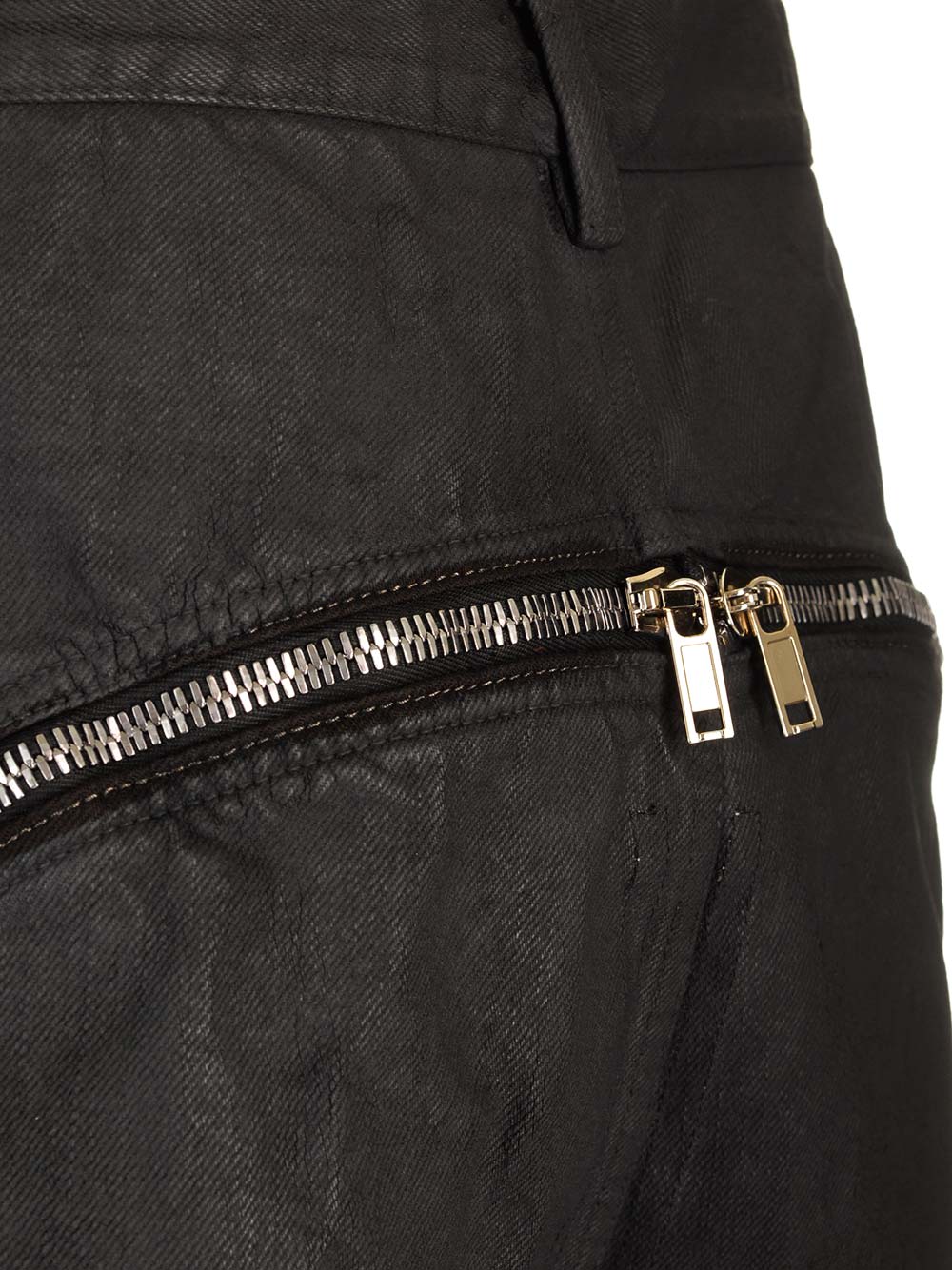 Shop Rick Owens Coated Denim Trousers In Black