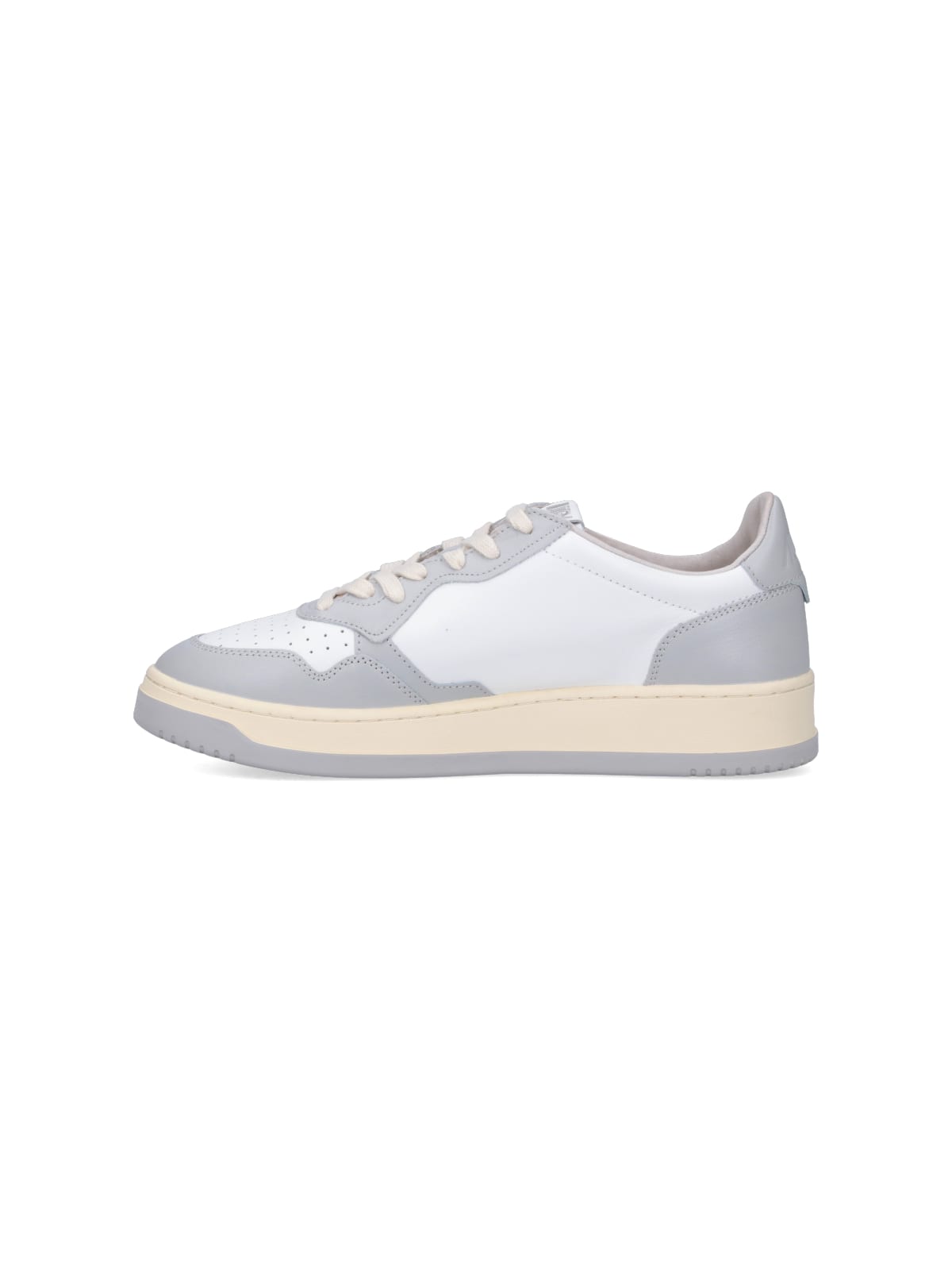 Autry 01 Sneakers In White Suede And Leather In White/grey