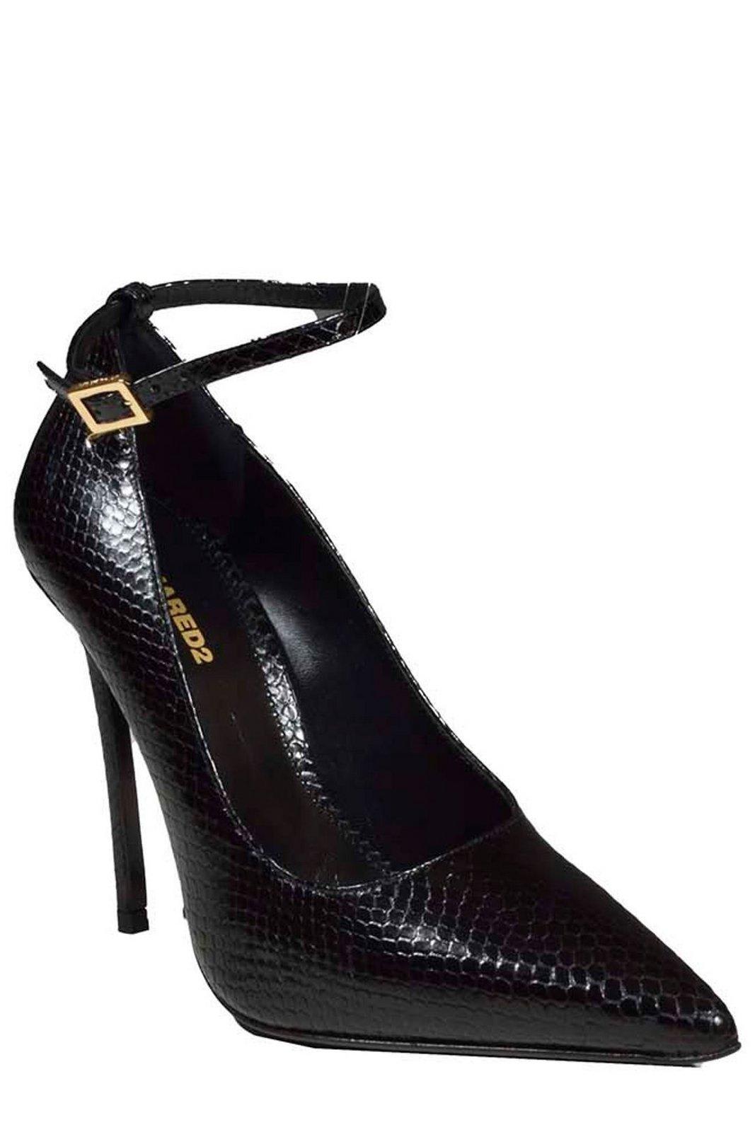 Shop Dsquared2 Double D Embossed Pumps In Nero