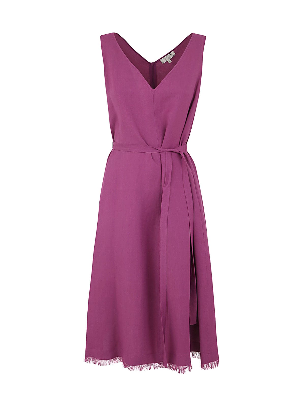 Antonelli Nevet V Neck Sleeveless Dress With Belt In Cyclamen