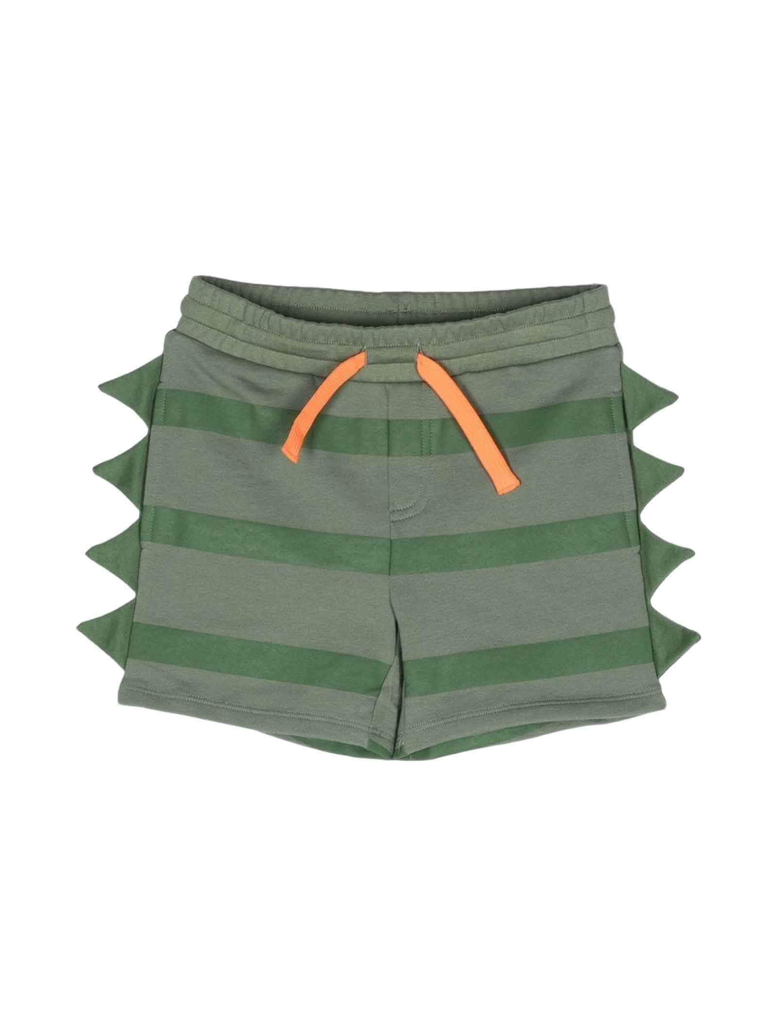 Stella Mccartney Green Dinosaur Drawstring Shorts In Verde