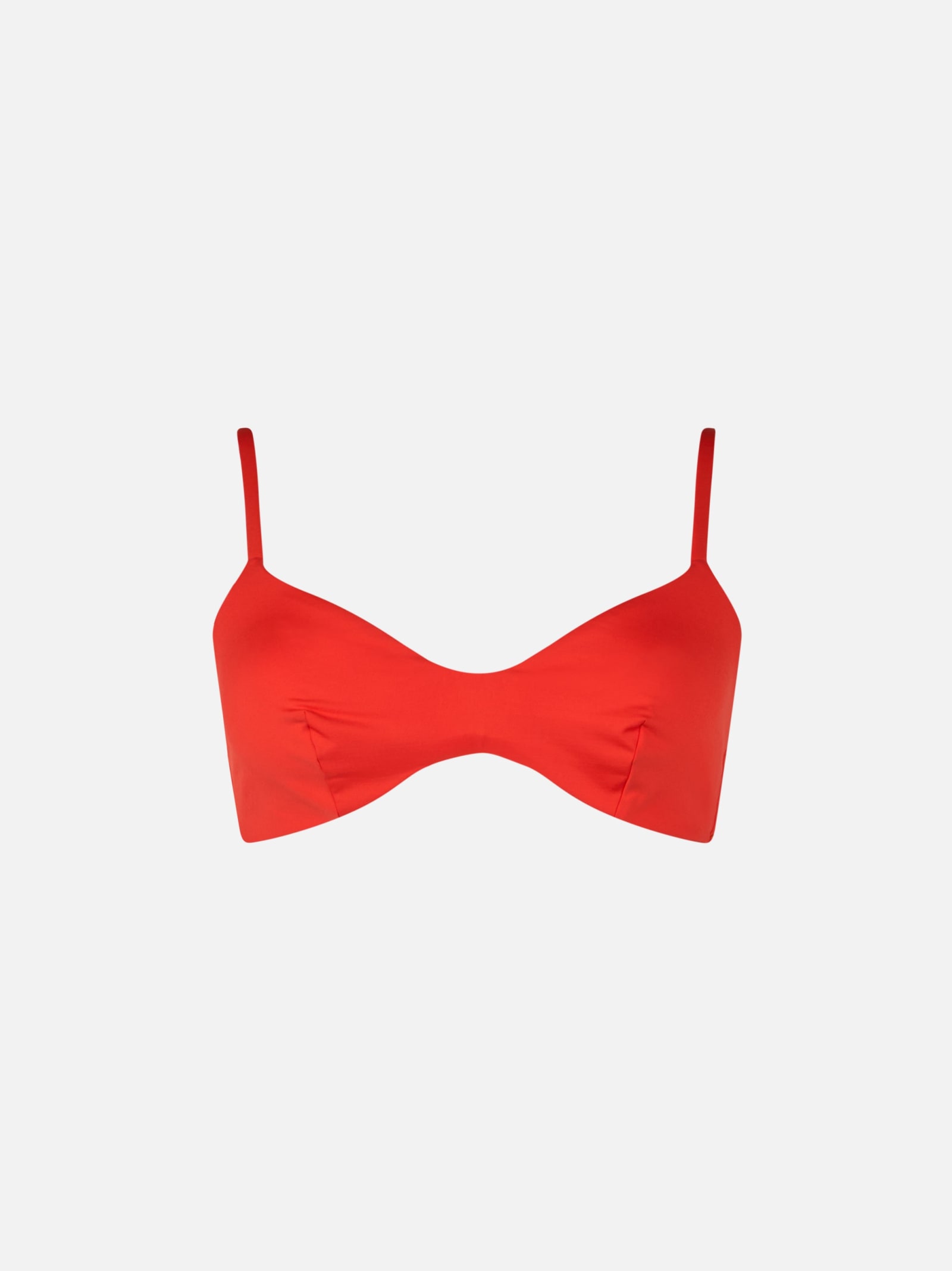 Mc2 Saint Barth Red Ribbed Bralette In Orange