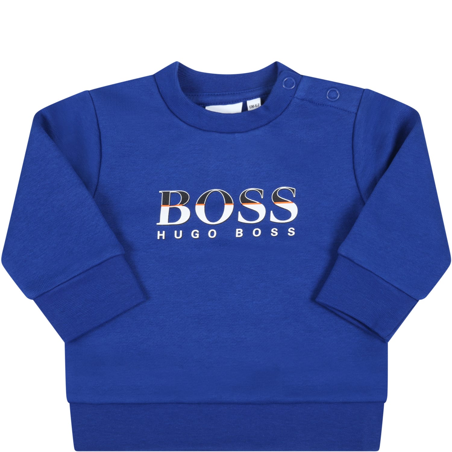 Hugo Boss Royal Blue Sweatshirt For Baby Boy With Logo