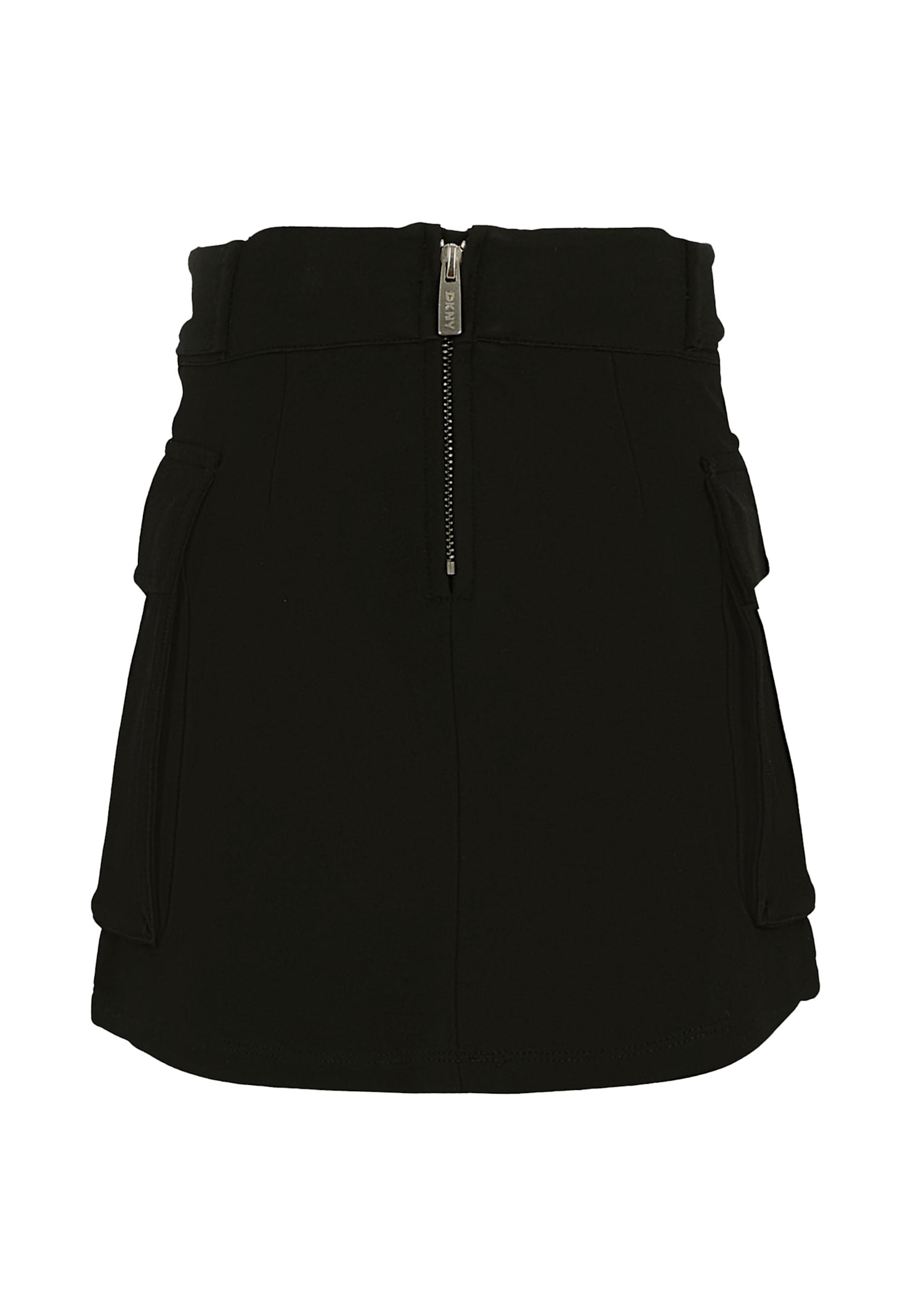 Dkny Black Skirt For Girl With White Logo In Multi