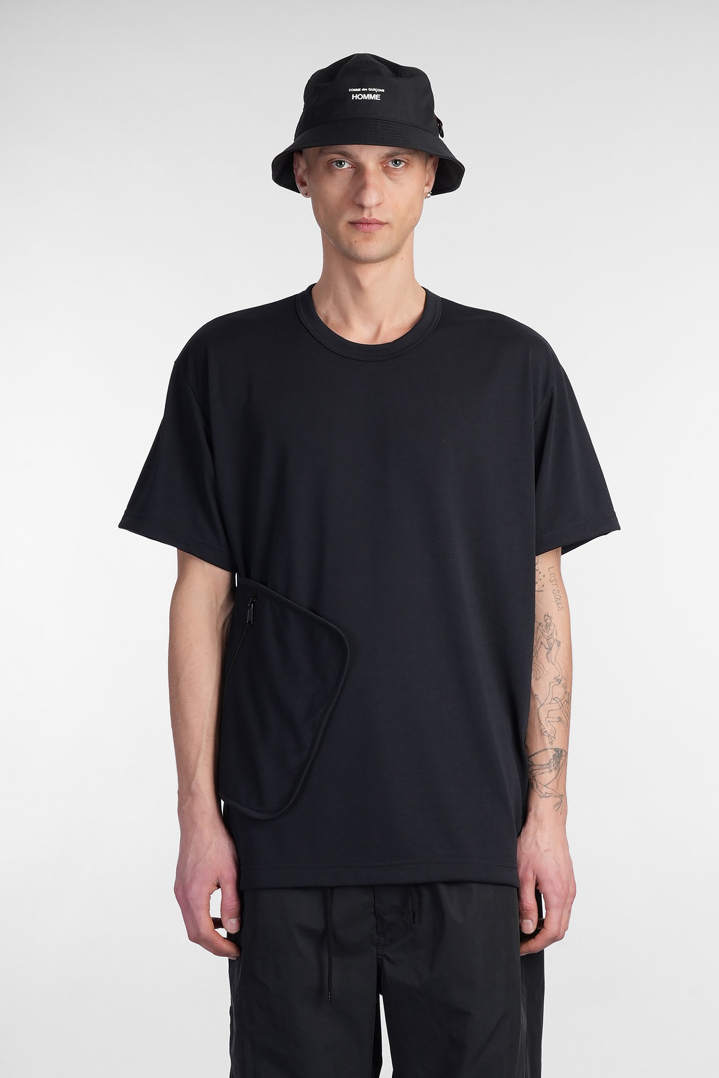 T-shirt In Black Polyester
