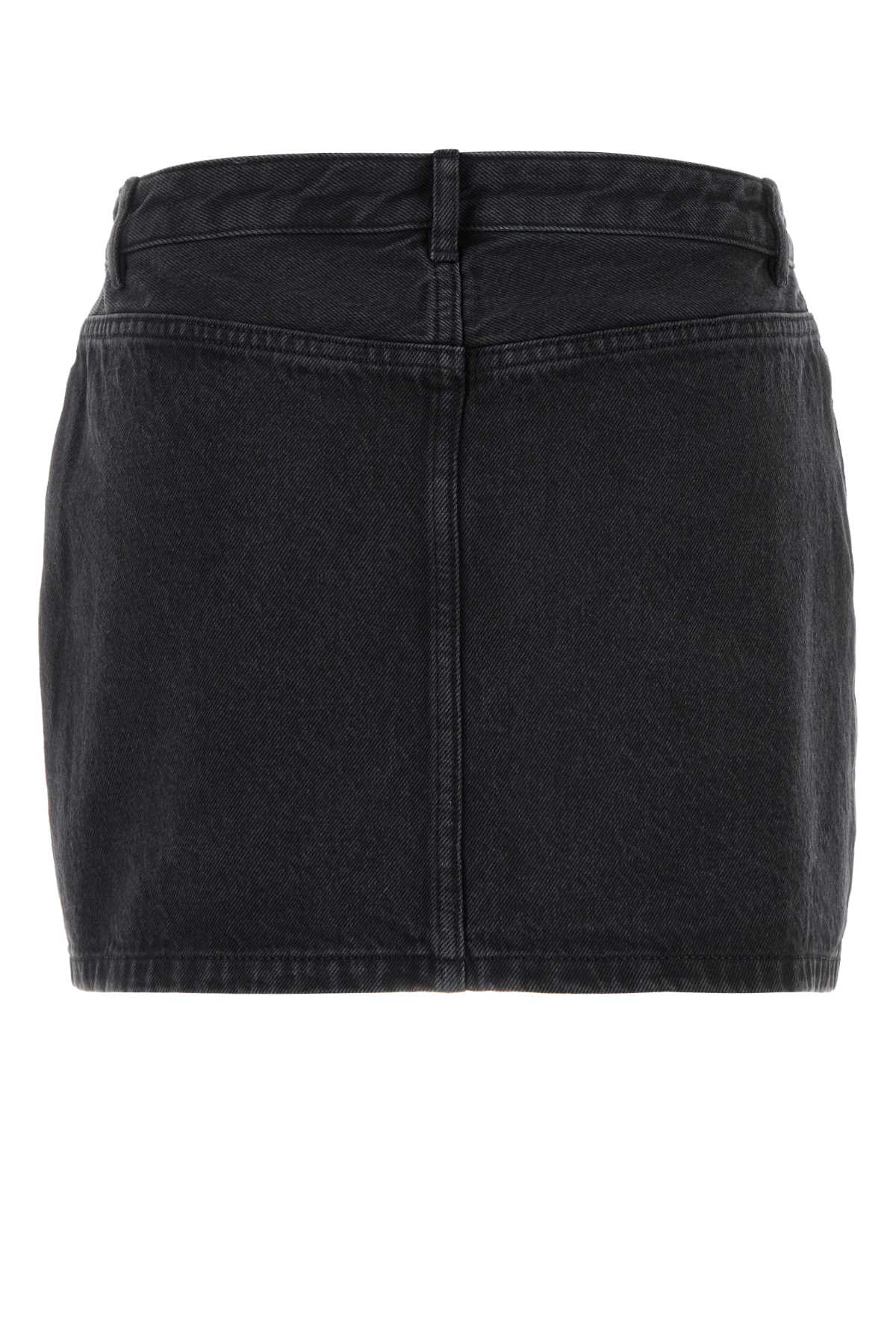 Apc Short Denim Skirt With Pockets And Loops In Black