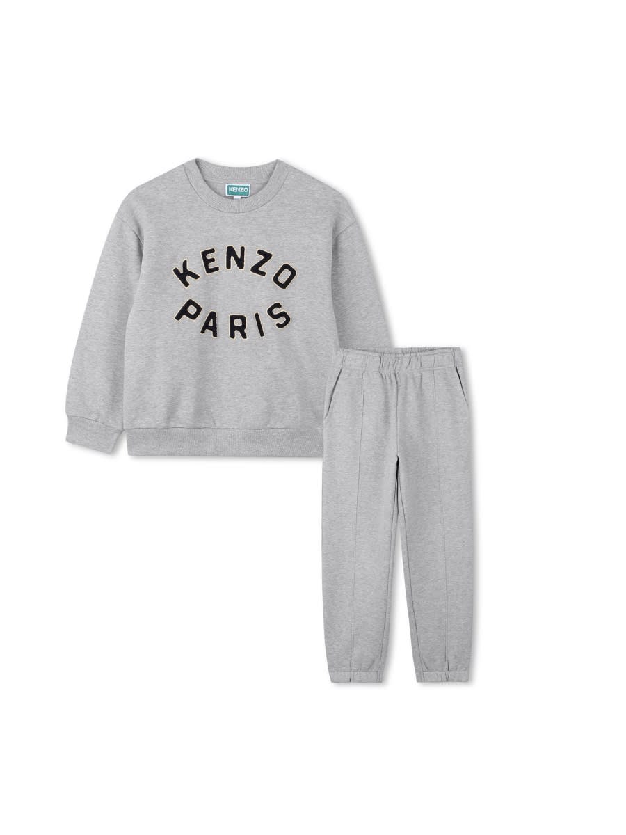 Kenzo Logo-print Tracksuit Set In Gray