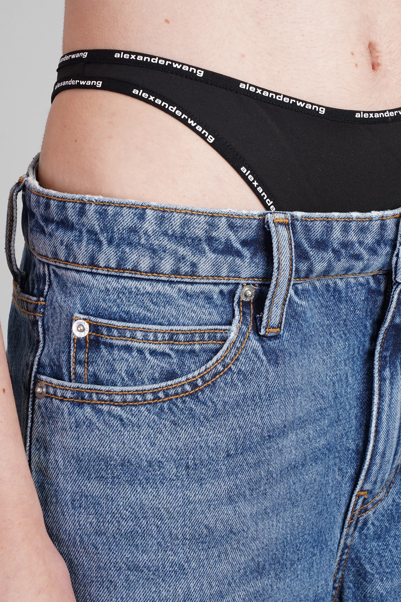 Shop Alexander Wang Jeans In Blue Cotton