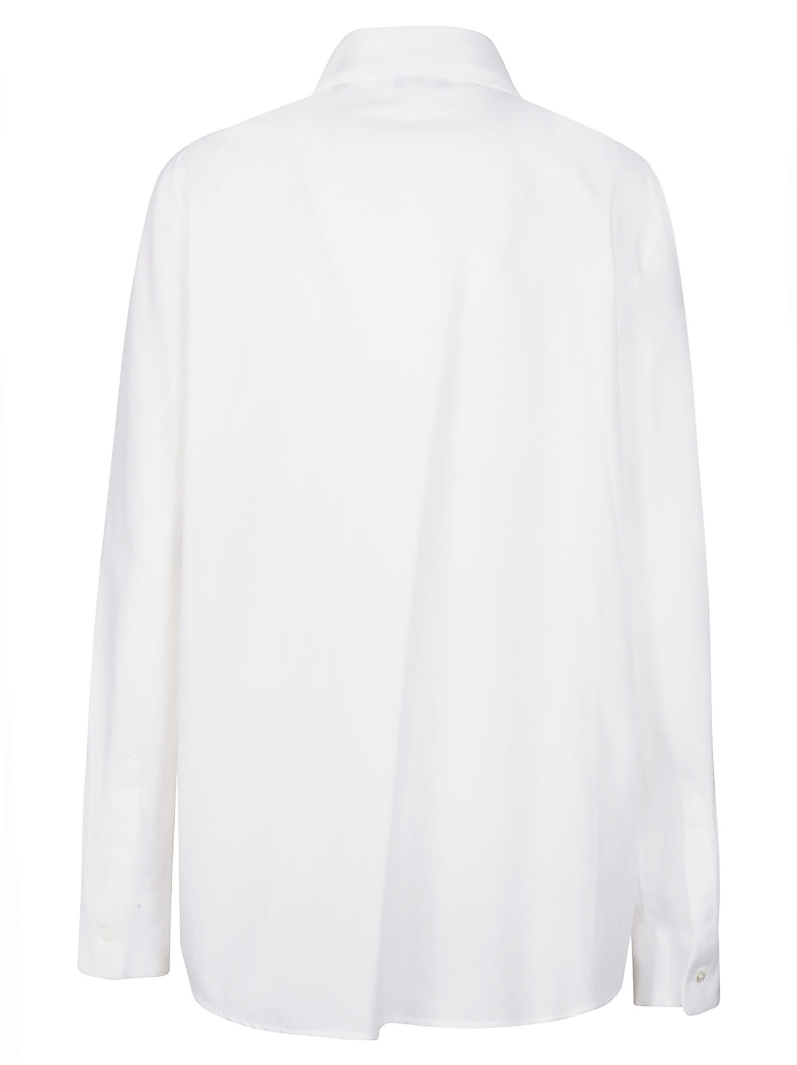 Shop Etro Long Sleeve Oxford Boyfit Shirt In Bianco