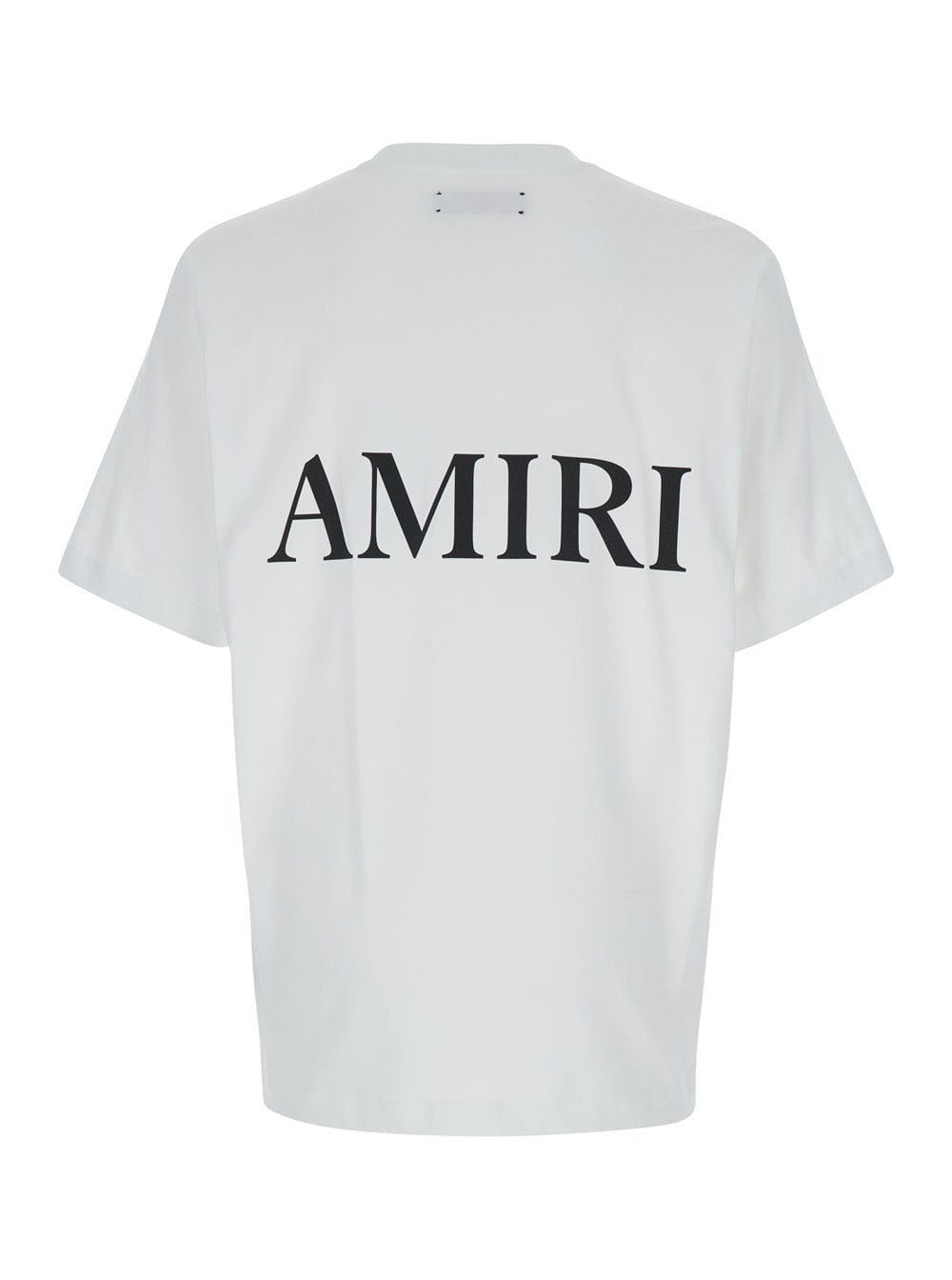 Shop Amiri Oversized White T-shirt With Contrasting Logo Print In Cotton Man