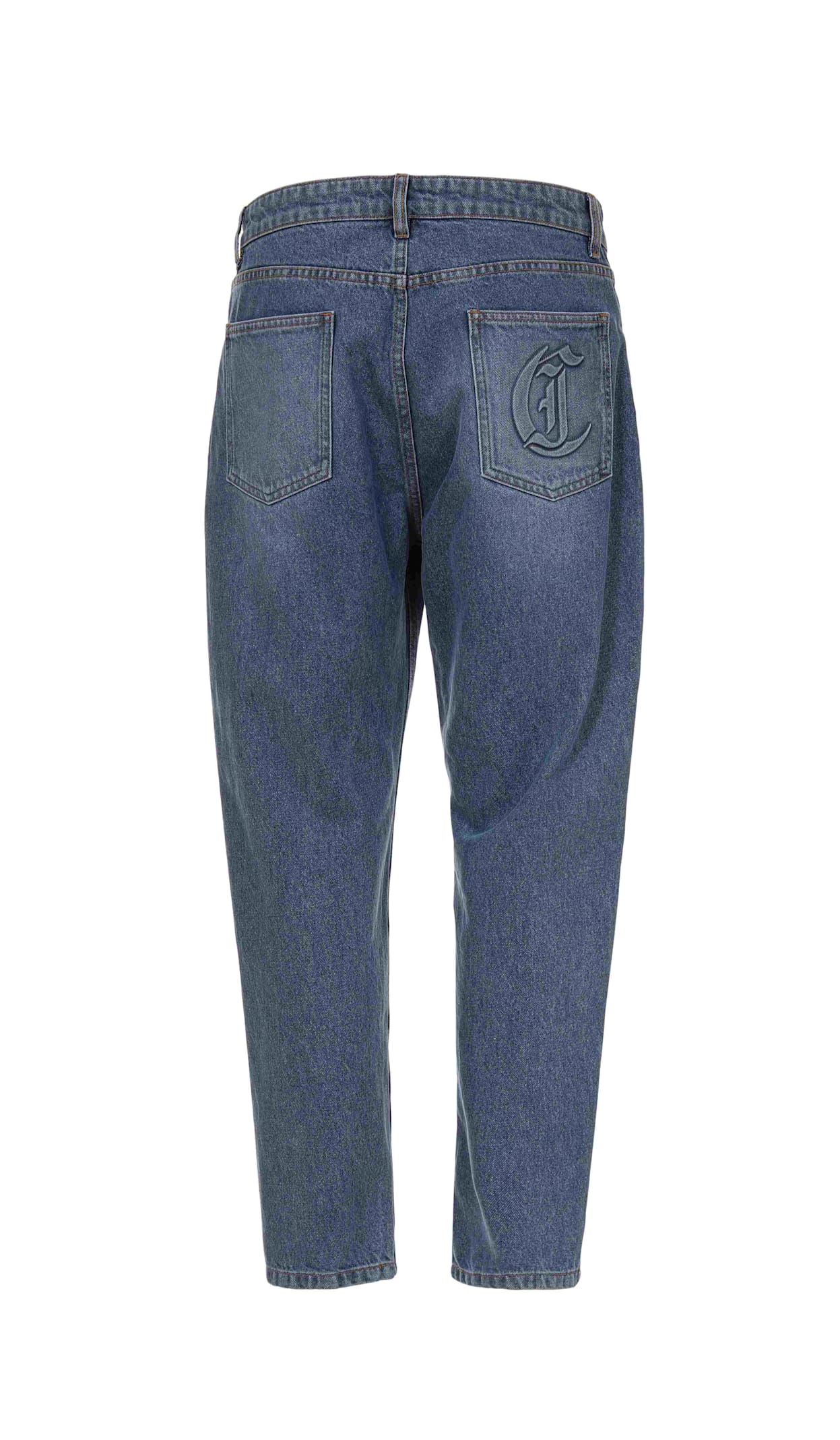 Just Cavalli Logo-embroidered Jeans In Blue