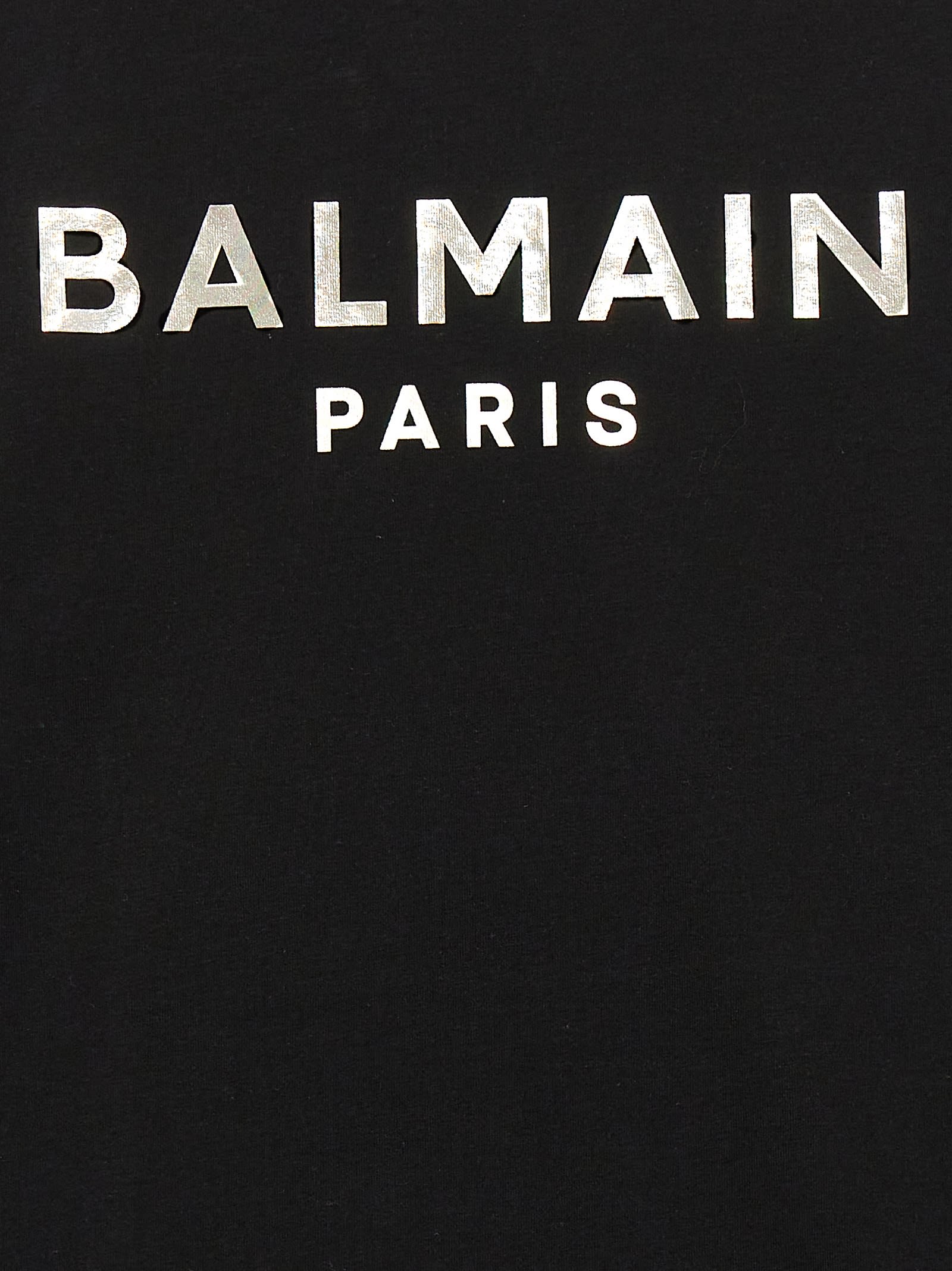 Shop Balmain Logo Print T-shirt In Nero
