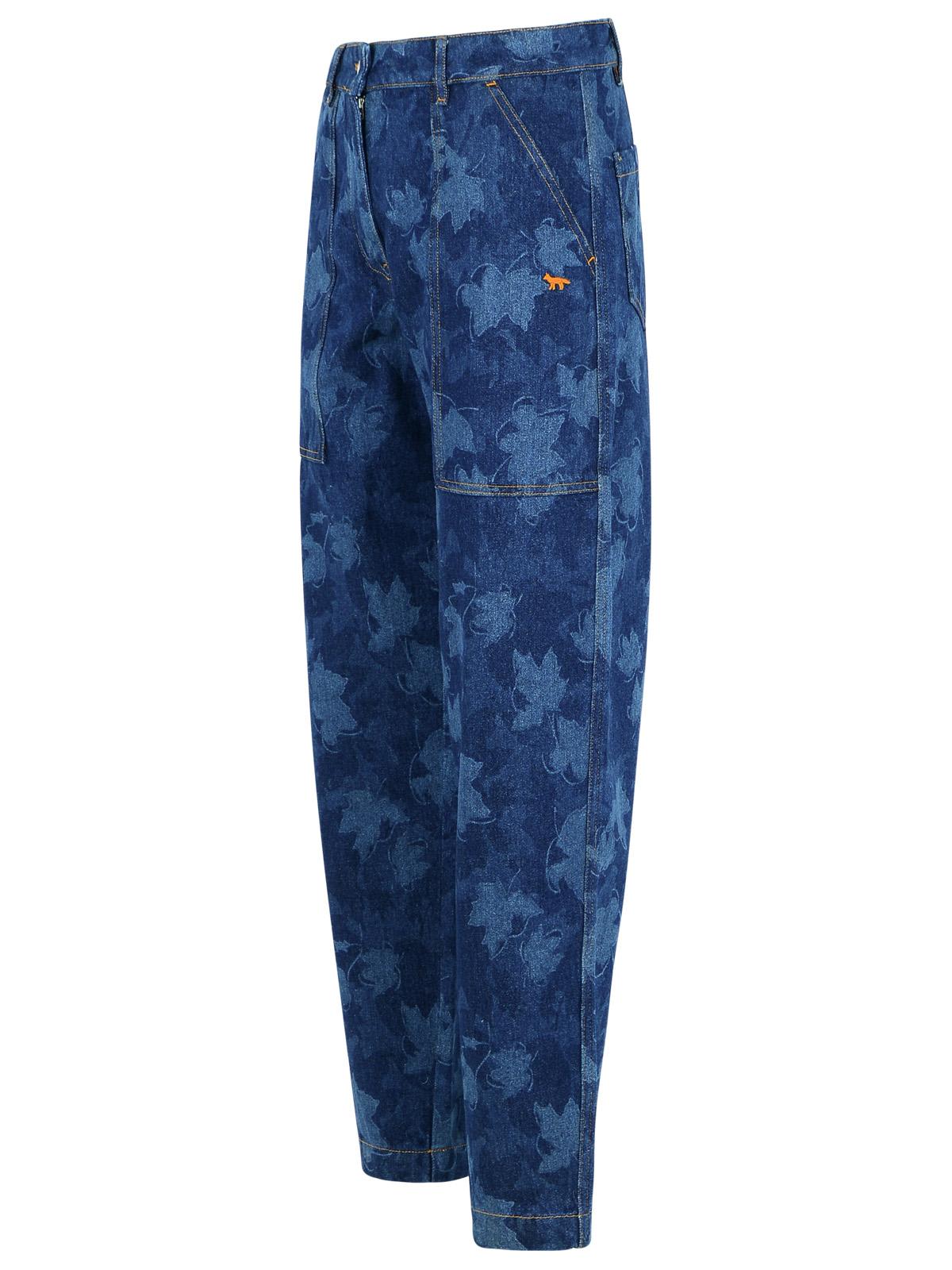 Maison Kitsuné Workwear Blue Denim Jeans In Blue