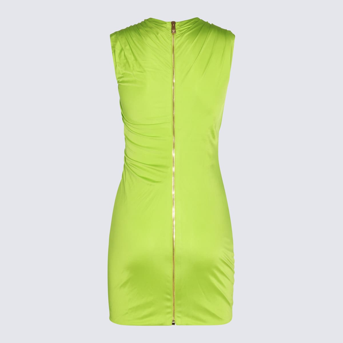 Versace Yellow Viscose Dress In Acid Lime