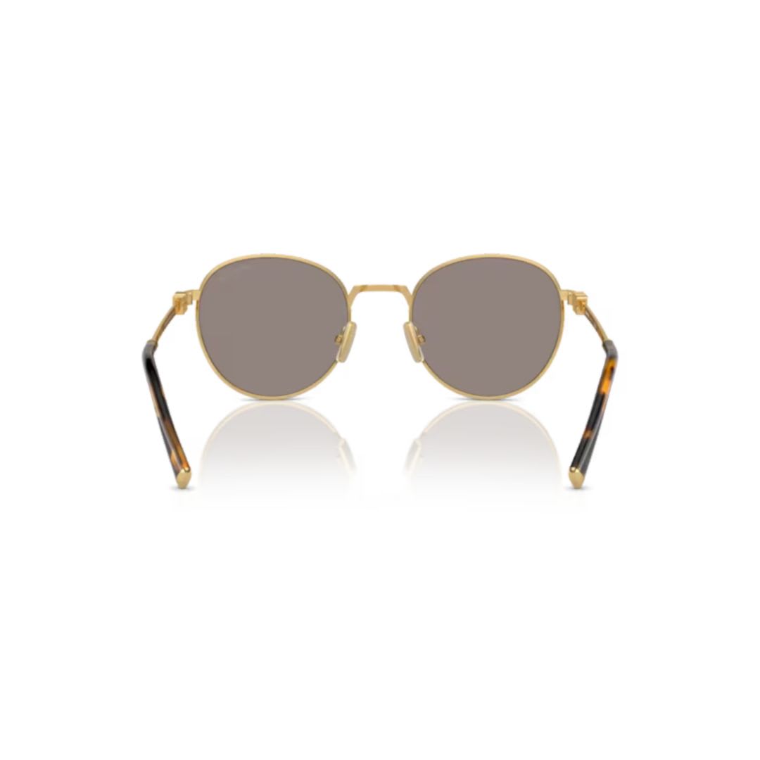 Miu Miu Logo Metal Round Sunglasses In 5ak07f