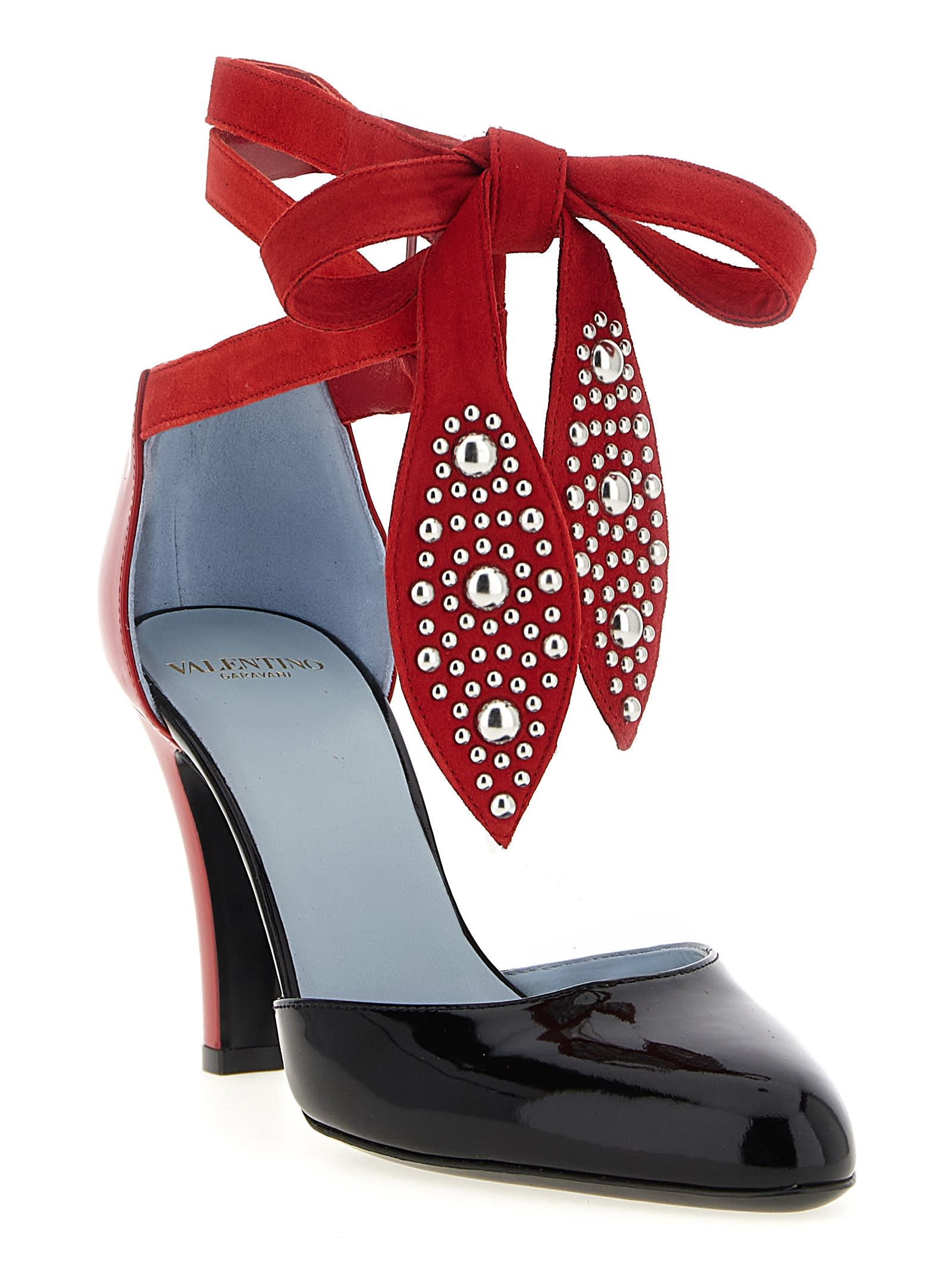 Shop Valentino Two-tone Leather Foliefoliage Pumps