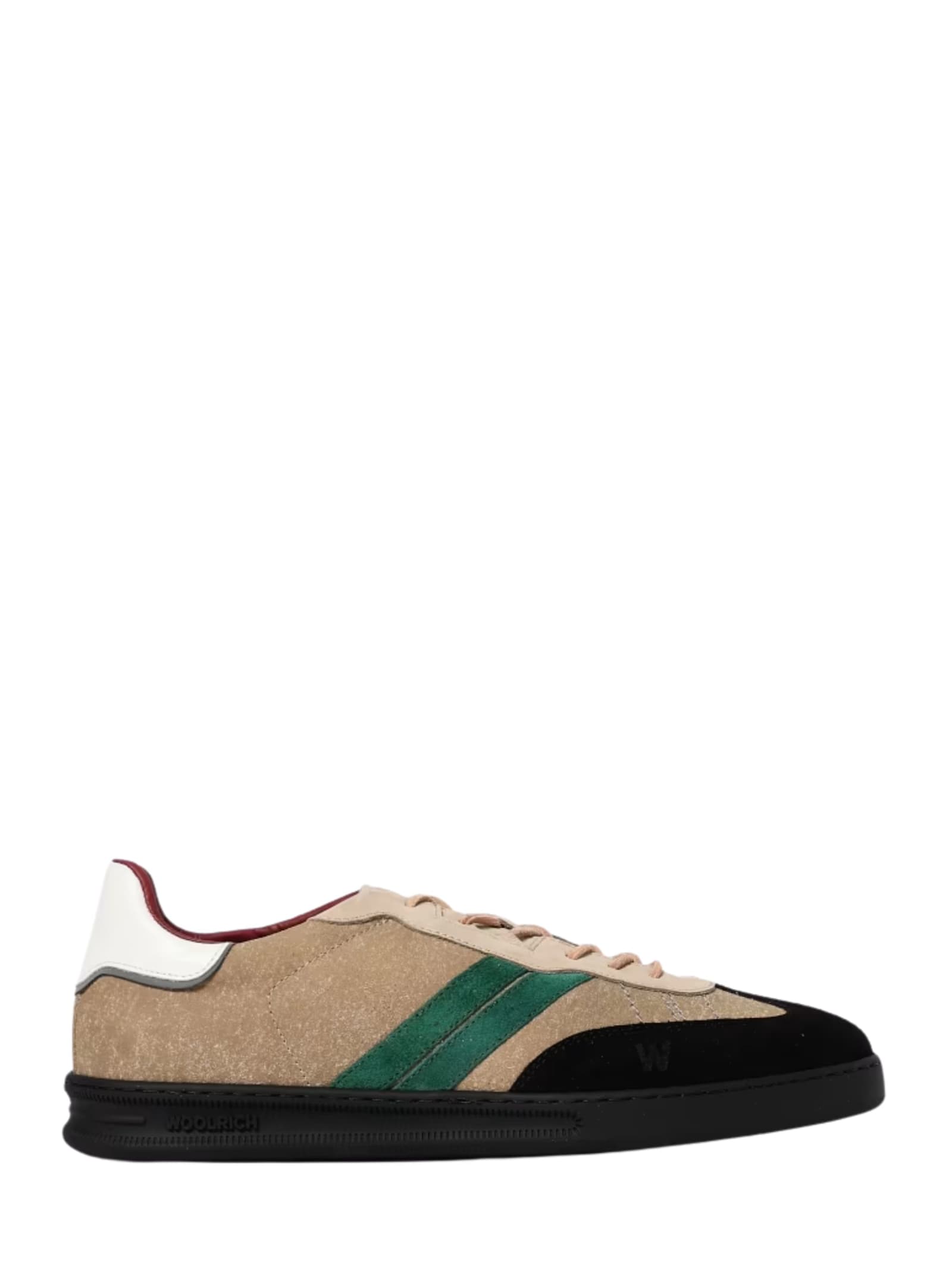 Woolrich Nubuck Low-top Sneaker Contrast Sole In Brown
