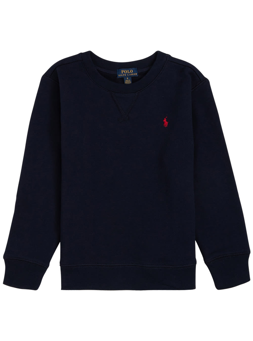 Ralph Lauren Kids' Blue Crewneck Sweatshirt With Logo Embroidery In Cotton Blend Boy In Cruise Navy