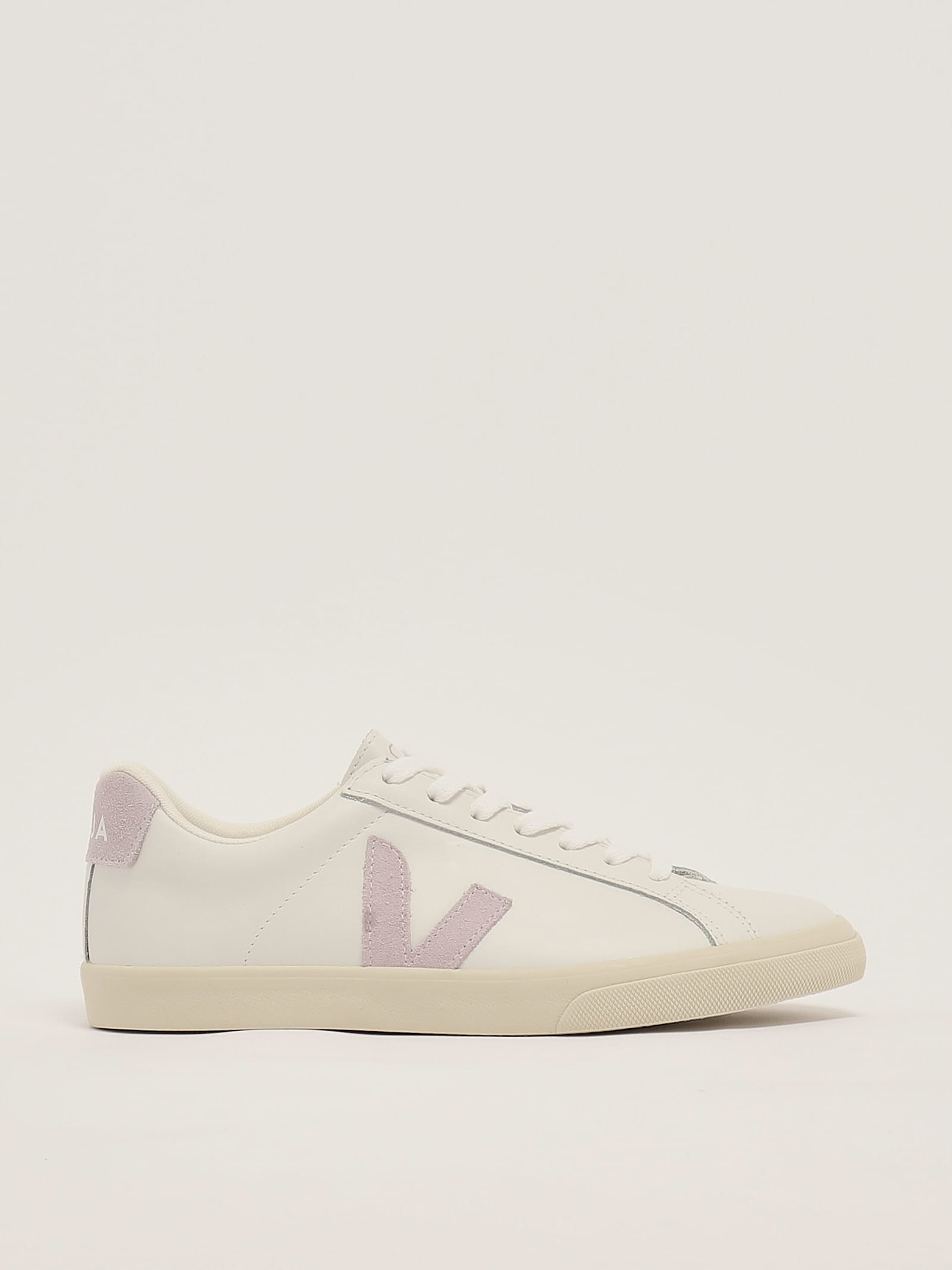 Veja Esplar Leather Sneakers In Bianco-glicine