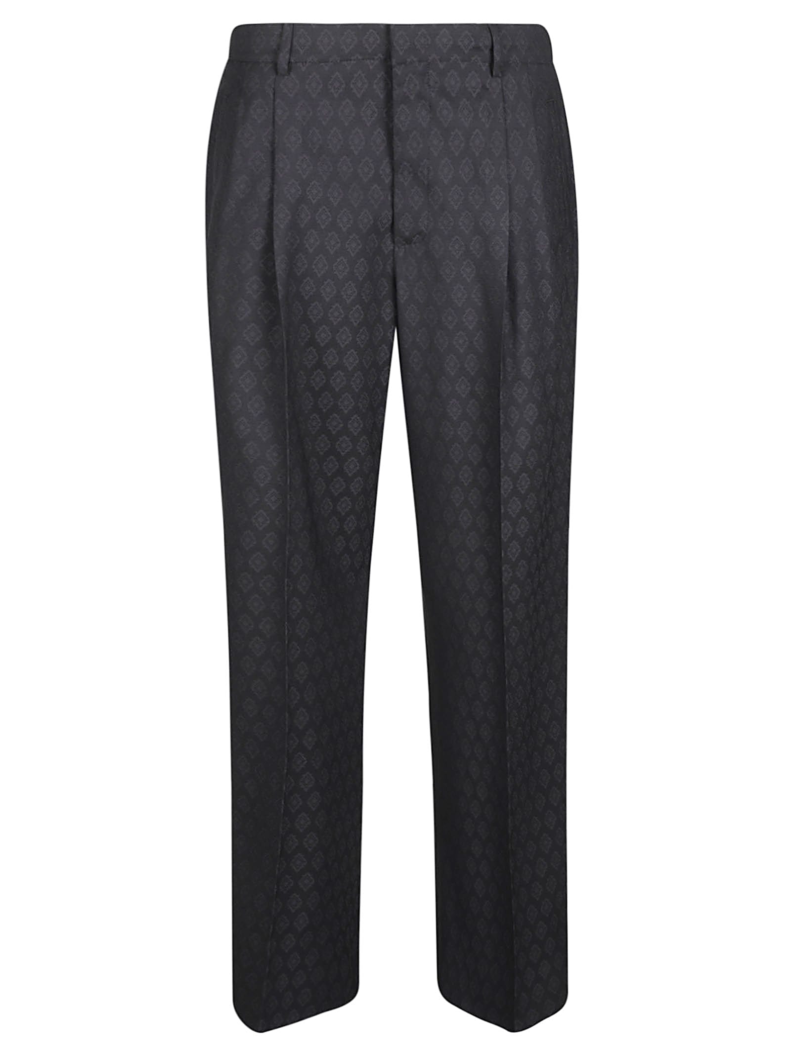 Etro Monogram Trousers In Black