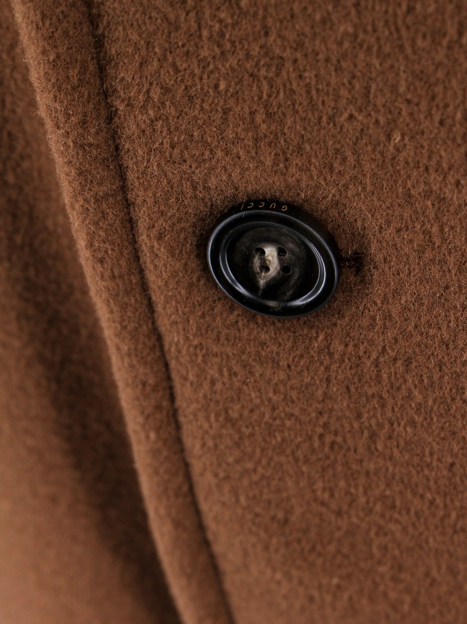 Gucci Men Double-breasted Coat In Brown
