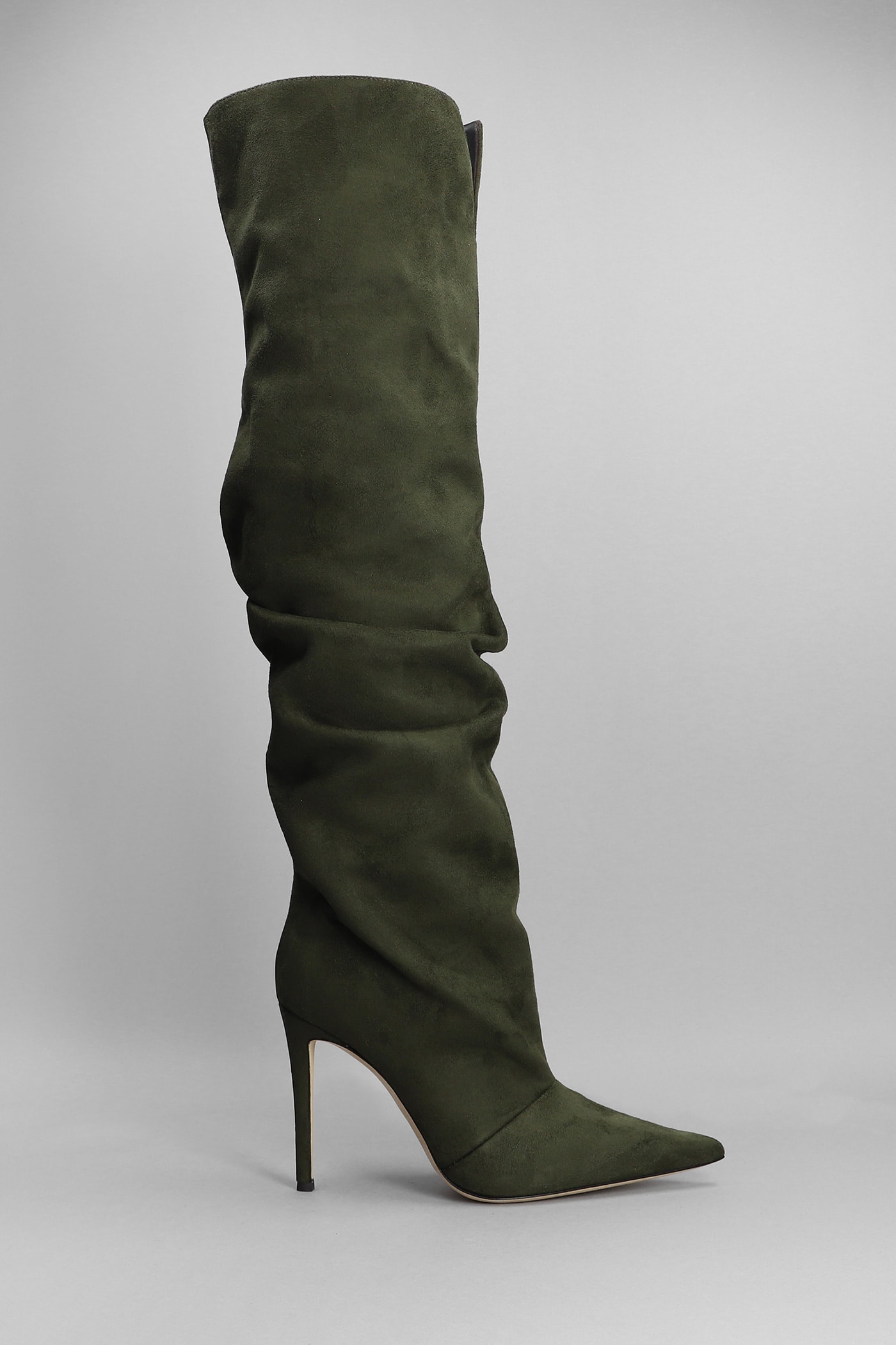 Giuseppe Zanotti High Heels Boots In Green Suede