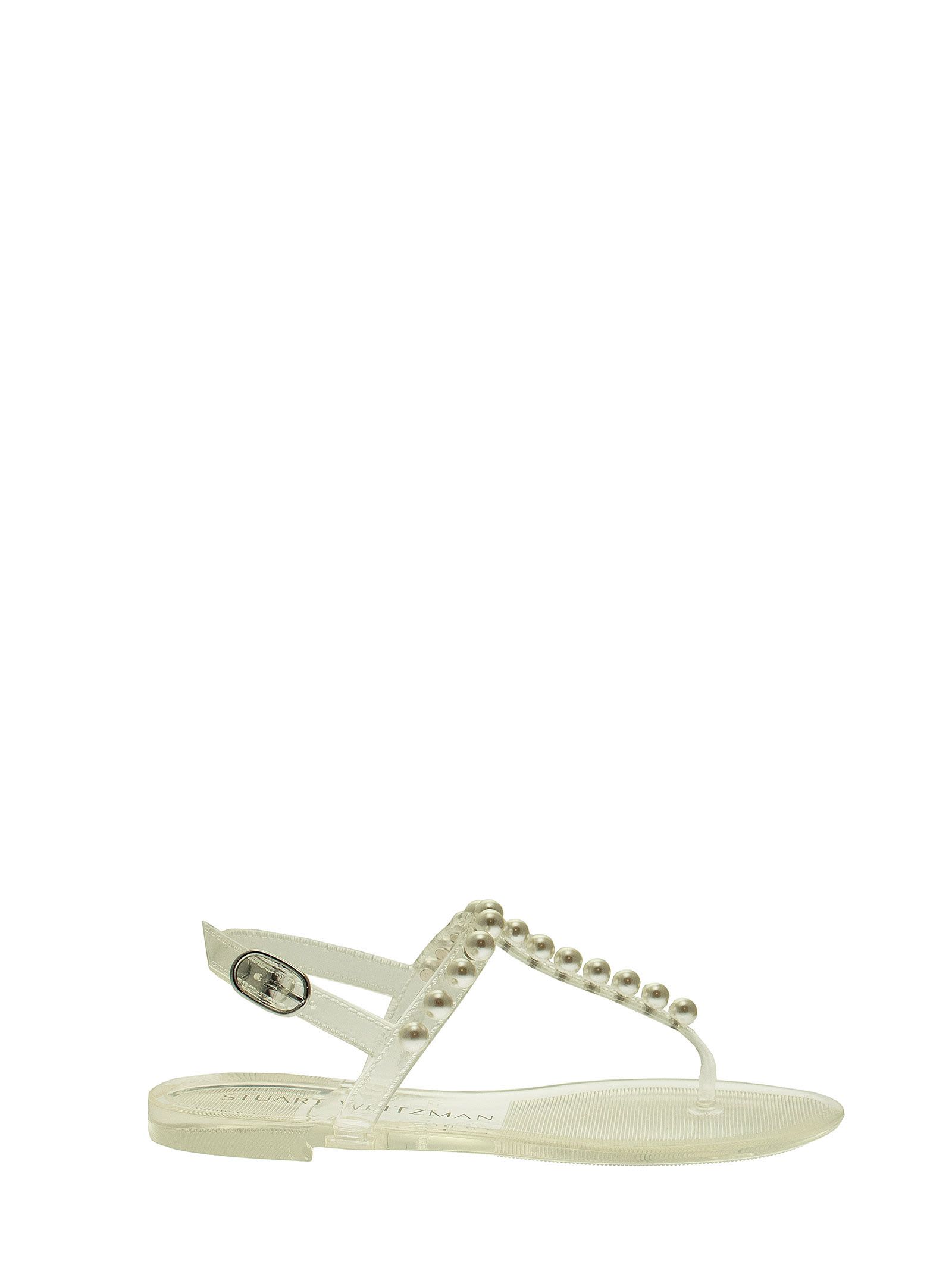 Stuart Weitzman Goldie Jelly - Thong Sandal With Pearls