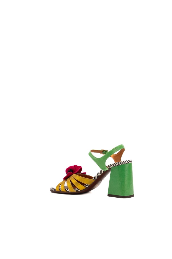 Shop Chie Mihara Leather Sandals With Pirota Flower In Metal