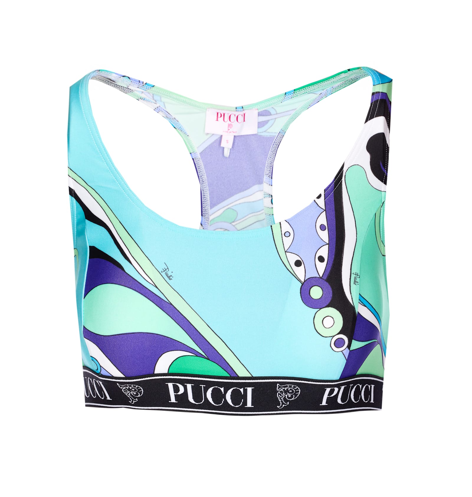 Pucci Multicolored Racerback Swimsuit With Elastic Branding