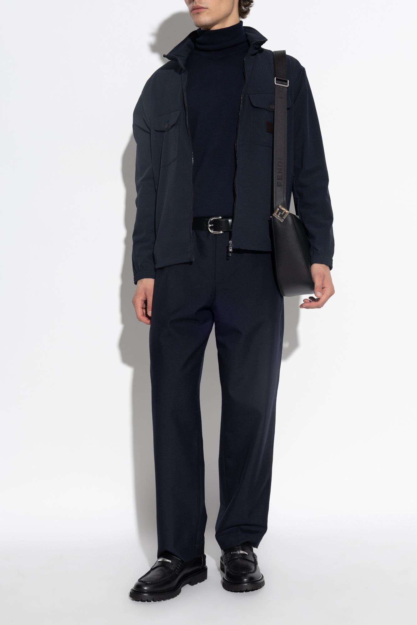 Emporio Armani Hooded Flap-pocketed Lightweight Jacket In Blue