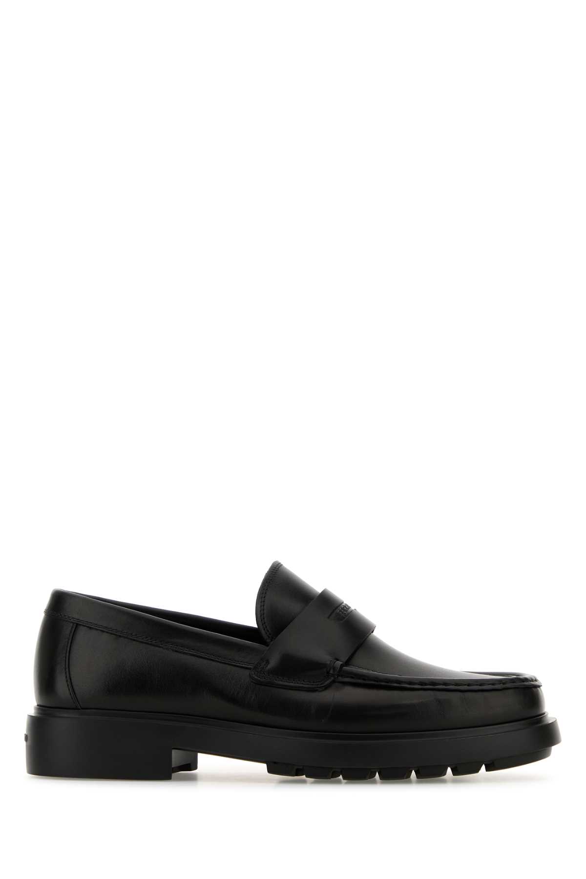 Shop Ferragamo Black Leather Donny Loafers In Neroneronero