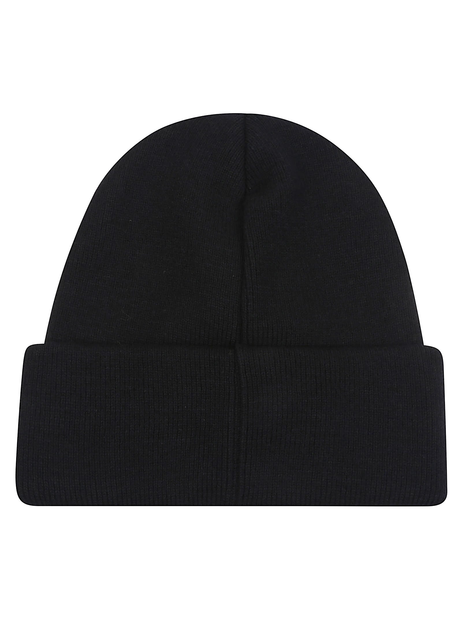 Dsquared2 Knit Folded Cuff Wool Beanie In Black