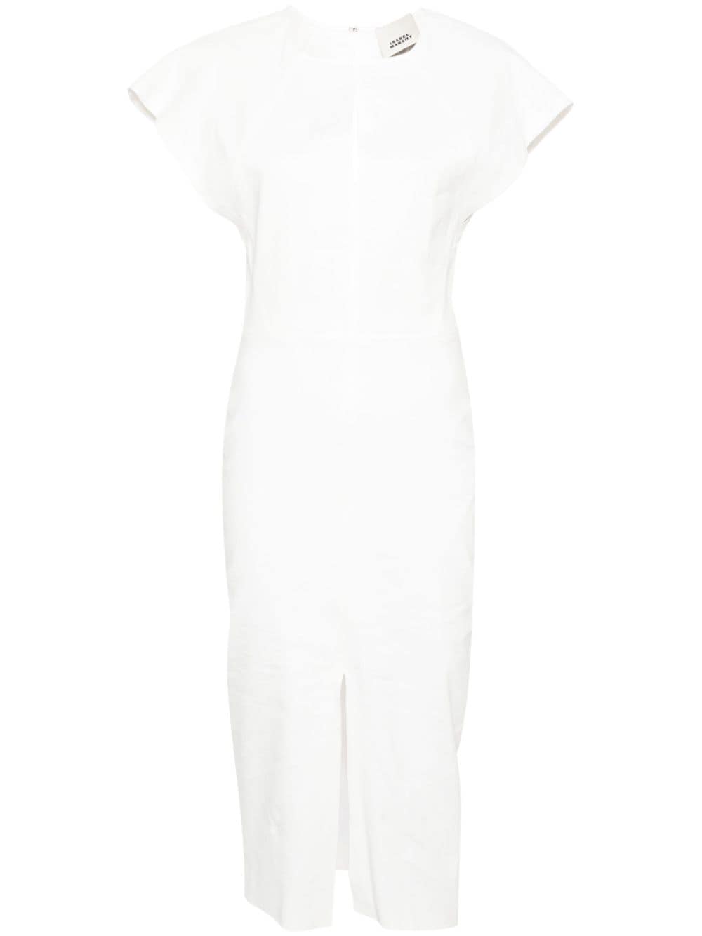 Isabel Marant Nadela Cotton Dress Cap Sleeves In White