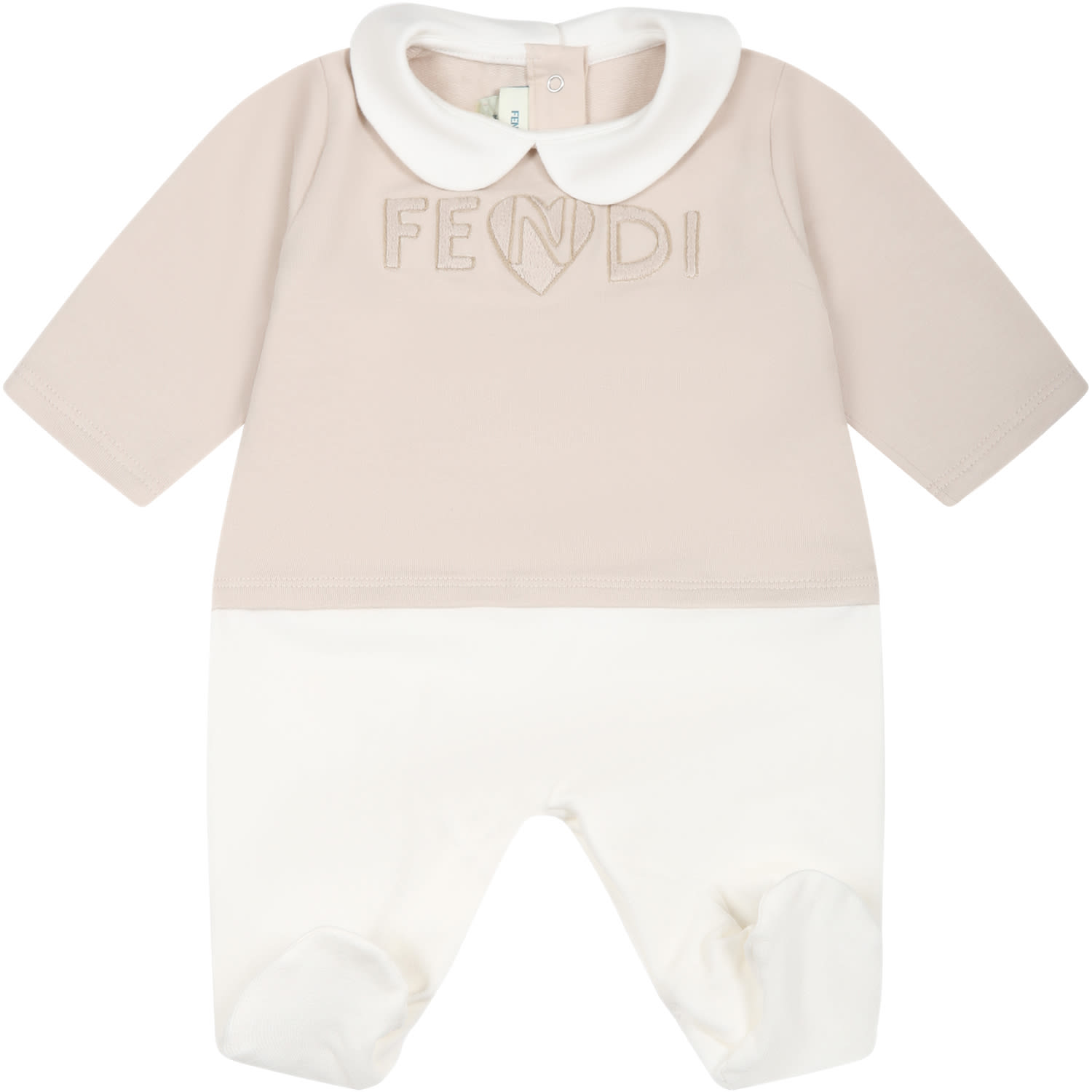 Shop Fendi Beige Set For Baby Kids With Logo
