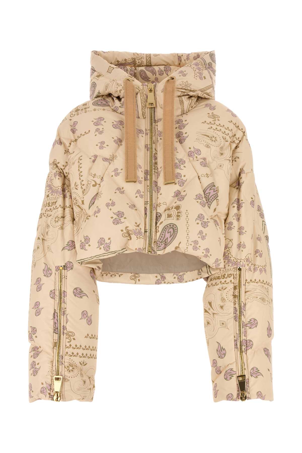 Shop Khrisjoy Printed Polyester Down Jacket In Butter