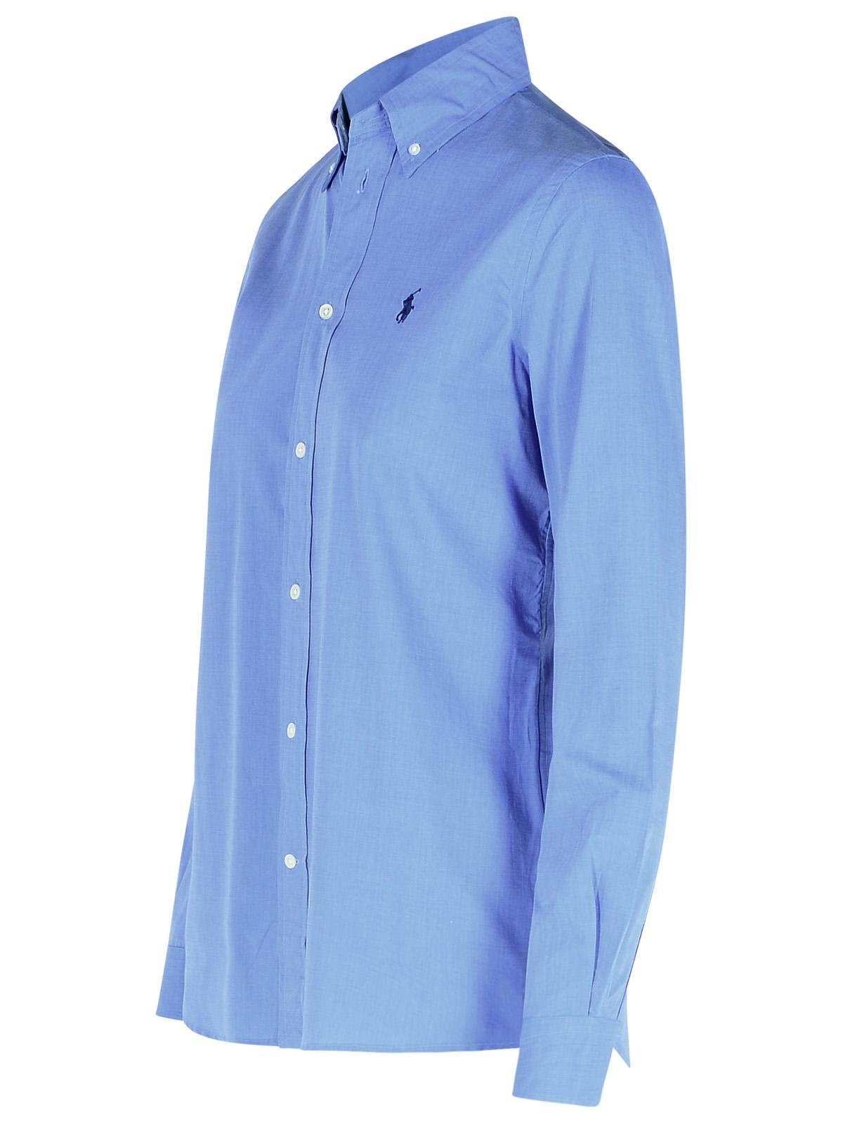 Polo Ralph Lauren Stretch Slim Fit Cotton Shirt In Blue